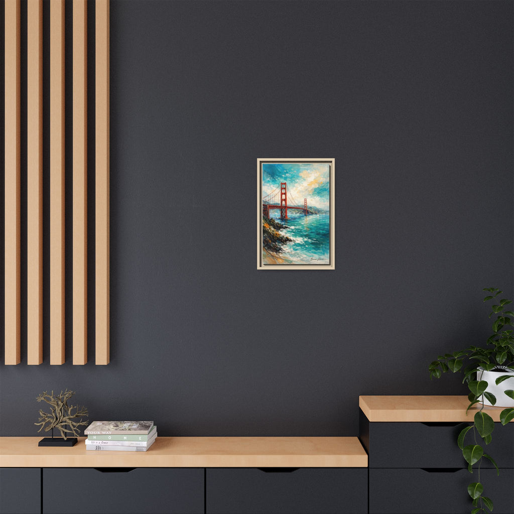 Golden Gate Bridge Seascape Matte Canvas Framed Wall Art