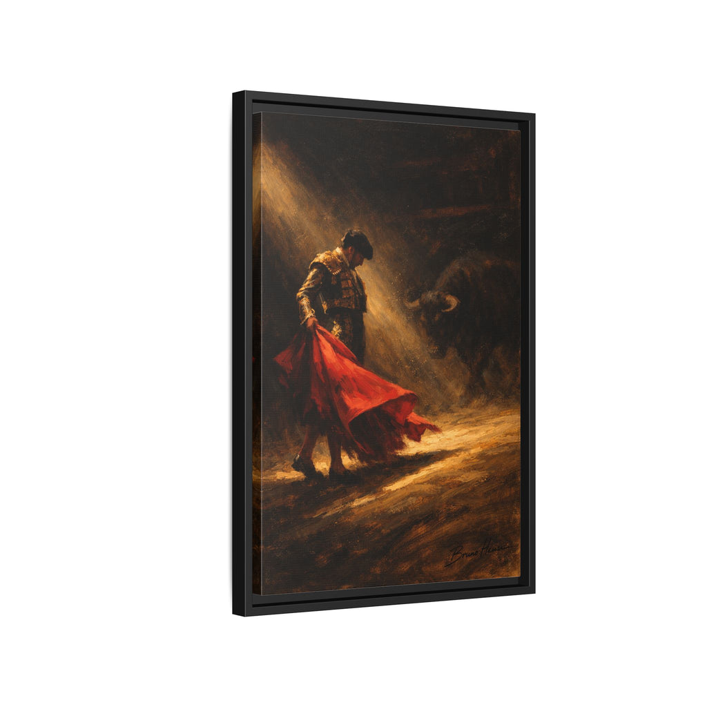 Matador Canvas Wall Art – Classic Spanish Bullfighting Scene Framed Print