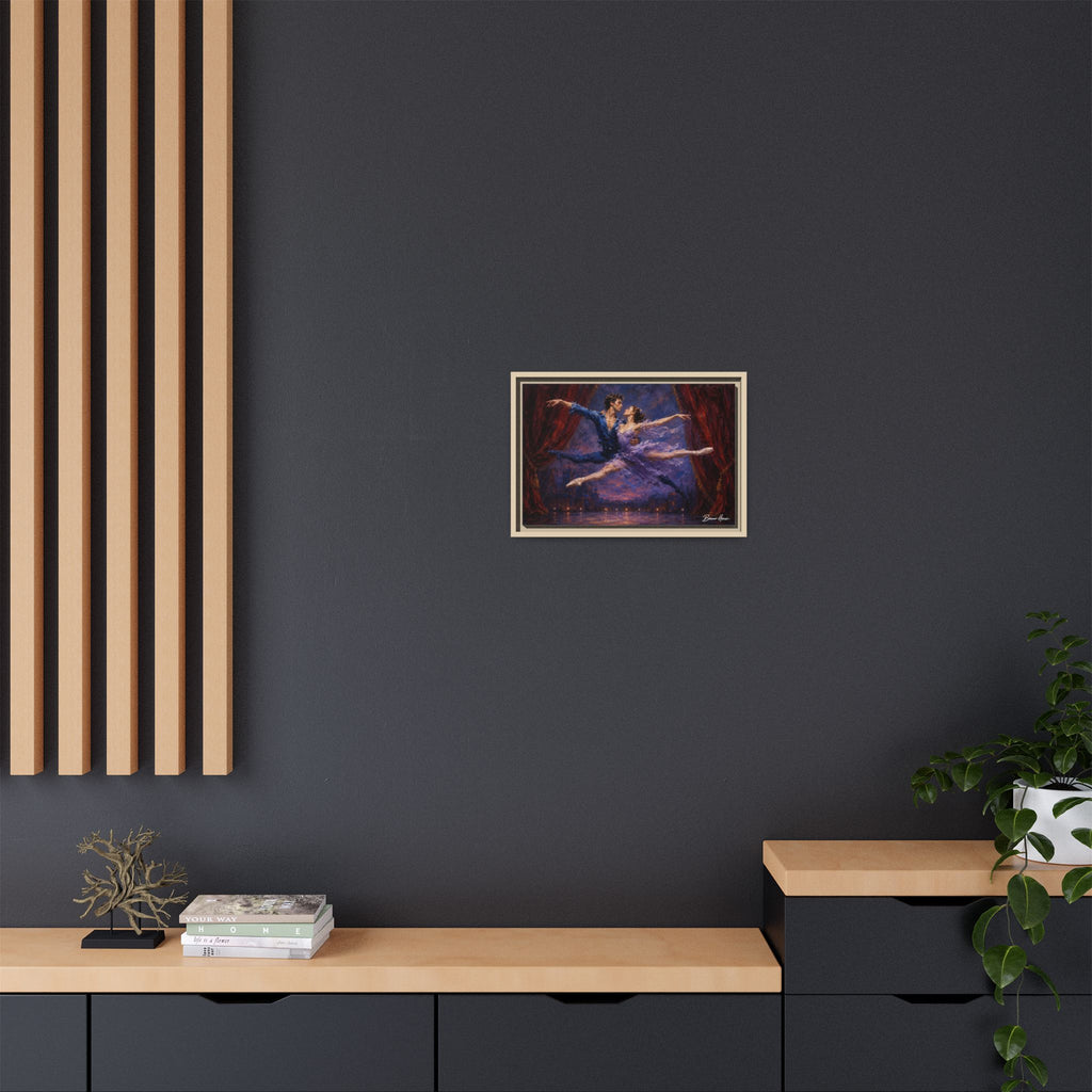 Framed Ballet Canvas Print — Romantic Dancing Couple Wall Art