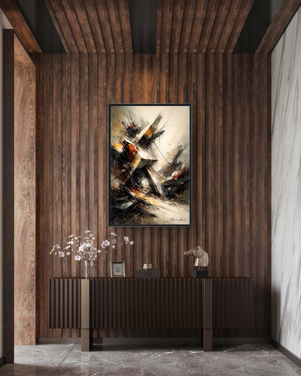 Abstract Shipwreck Matte Canvas Framed Wall Art