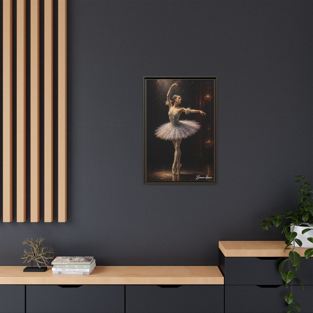 Framed Ballet Dancer Canvas Print — Elegant Ballerina Wall Art