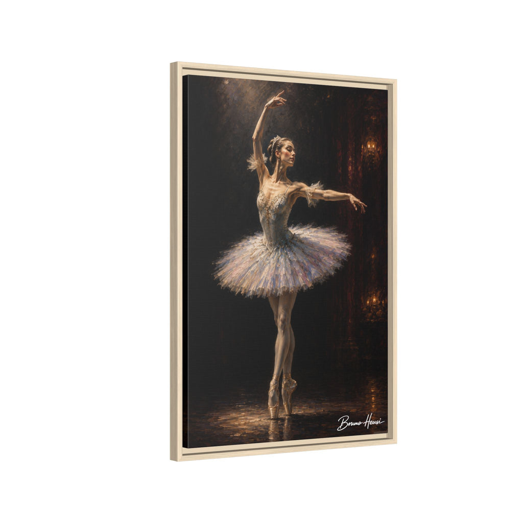 Framed Ballet Dancer Canvas Print — Elegant Ballerina Wall Art