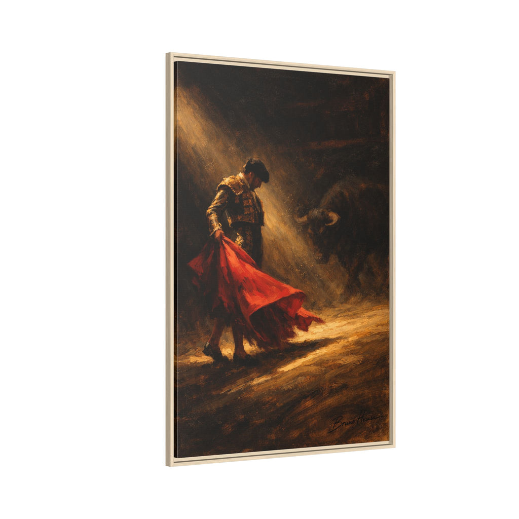 Matador Canvas Wall Art – Classic Spanish Bullfighting Scene Framed Print