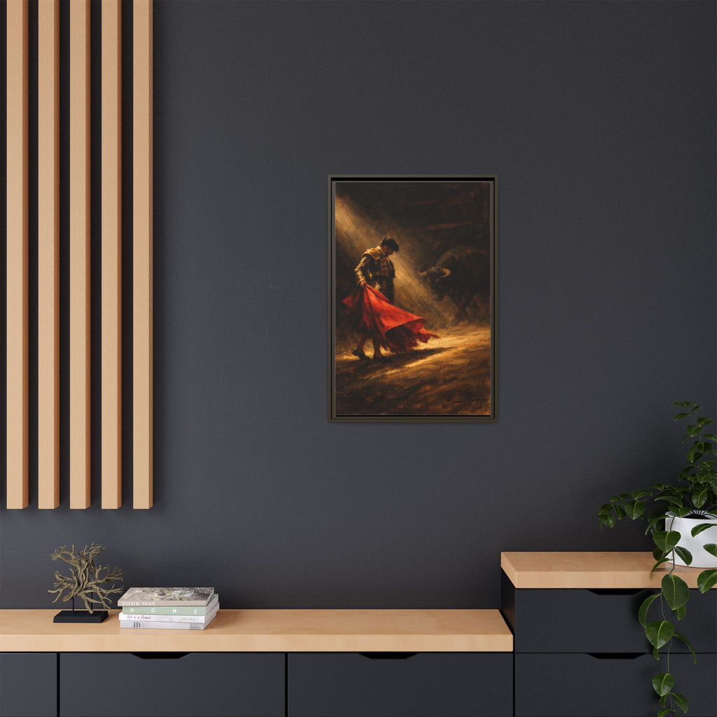 Matador Canvas Wall Art – Classic Spanish Bullfighting Scene Framed Print
