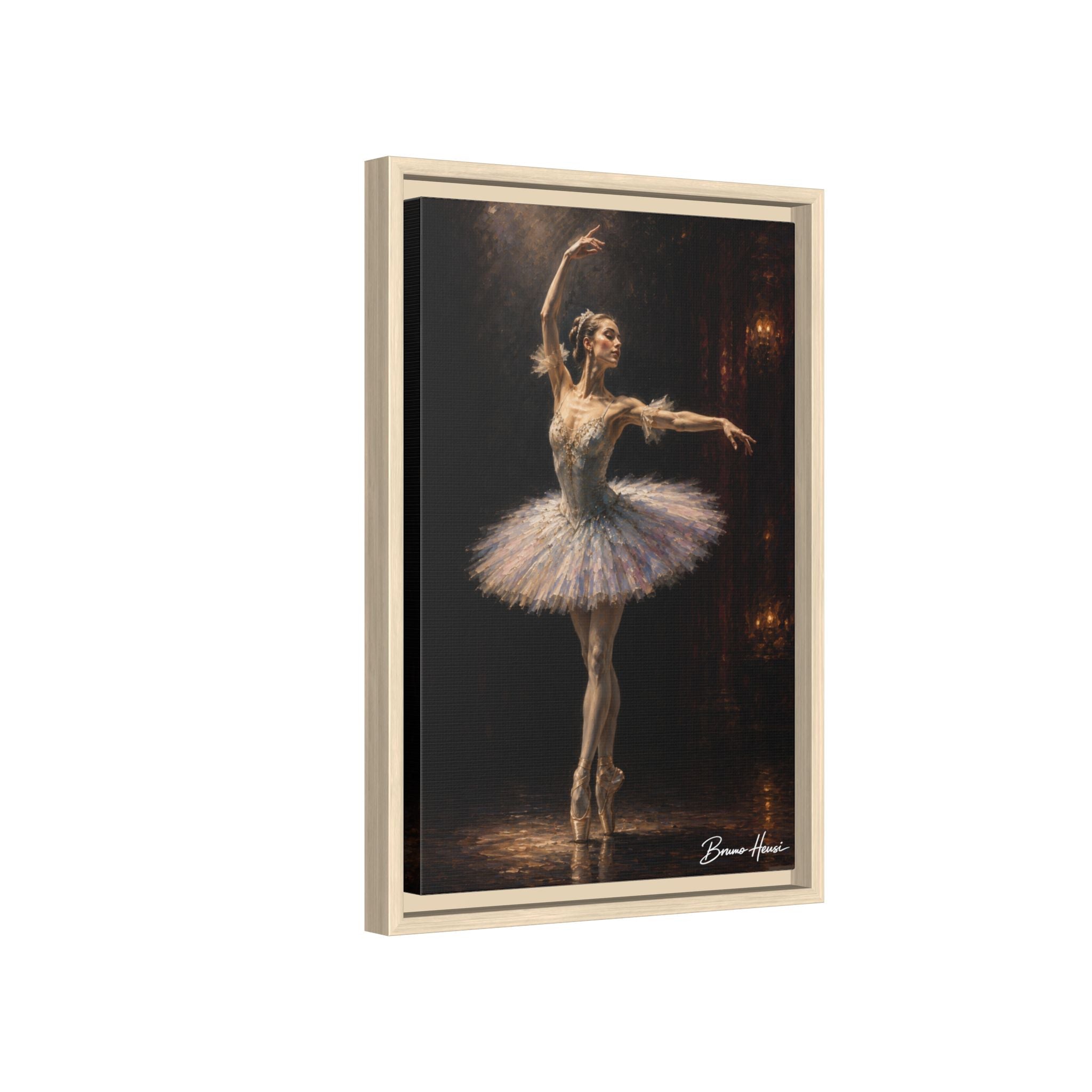 Framed Ballet Dancer Canvas Print — Elegant Ballerina Wall Art