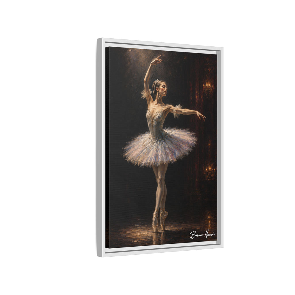 Framed Ballet Dancer Canvas Print — Elegant Ballerina Wall Art