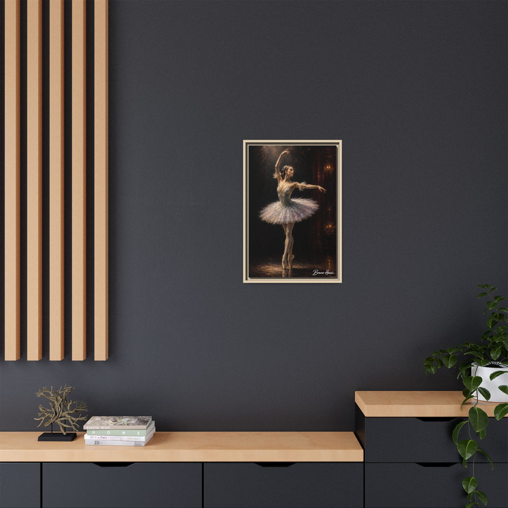 Framed Ballet Dancer Canvas Print — Elegant Ballerina Wall Art