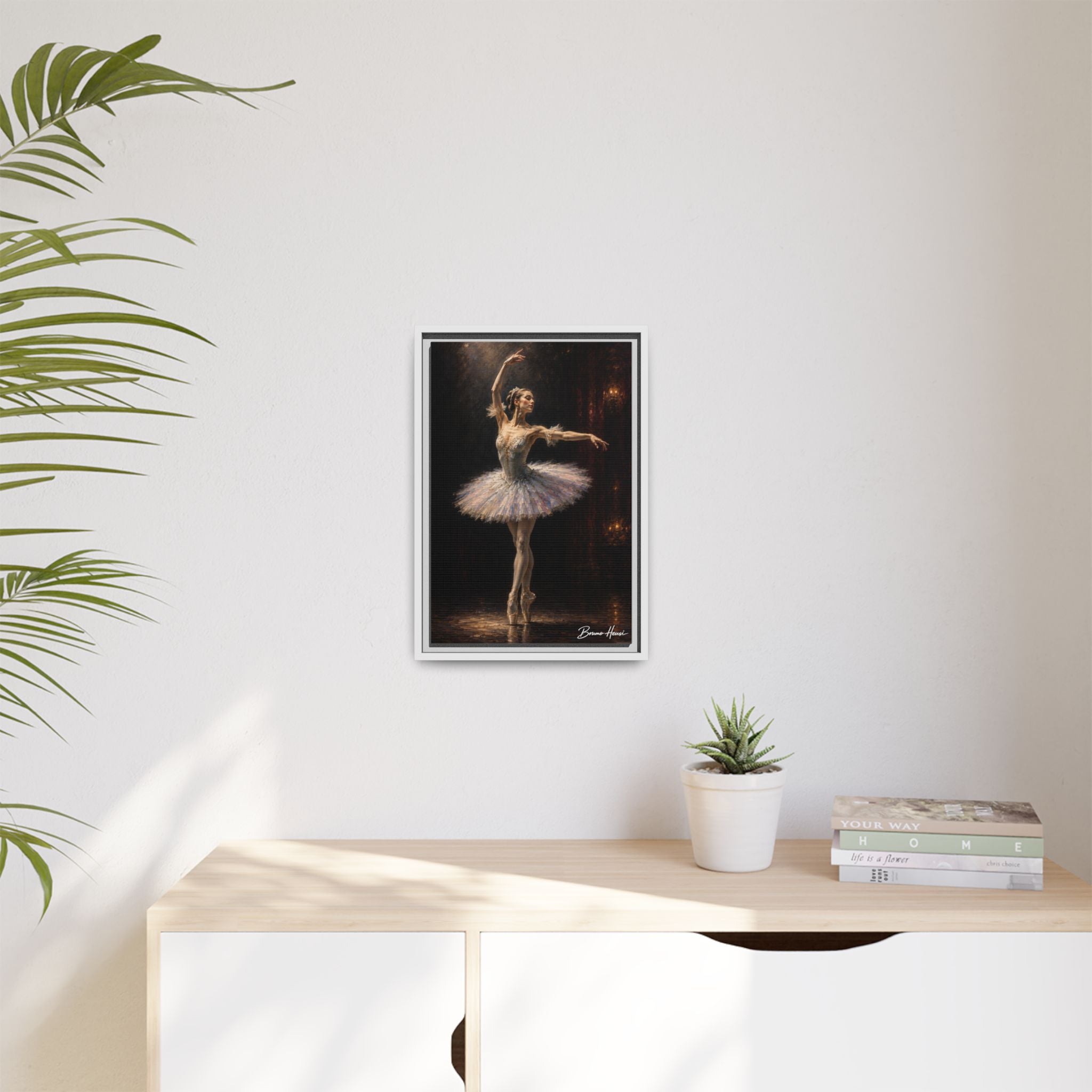 Framed Ballet Dancer Canvas Print — Elegant Ballerina Wall Art