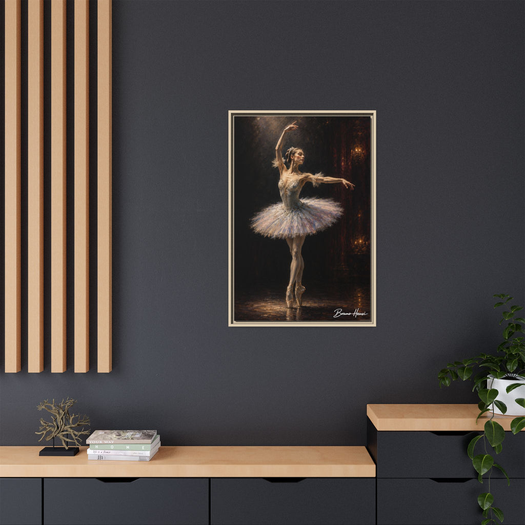 Framed Ballet Dancer Canvas Print — Elegant Ballerina Wall Art