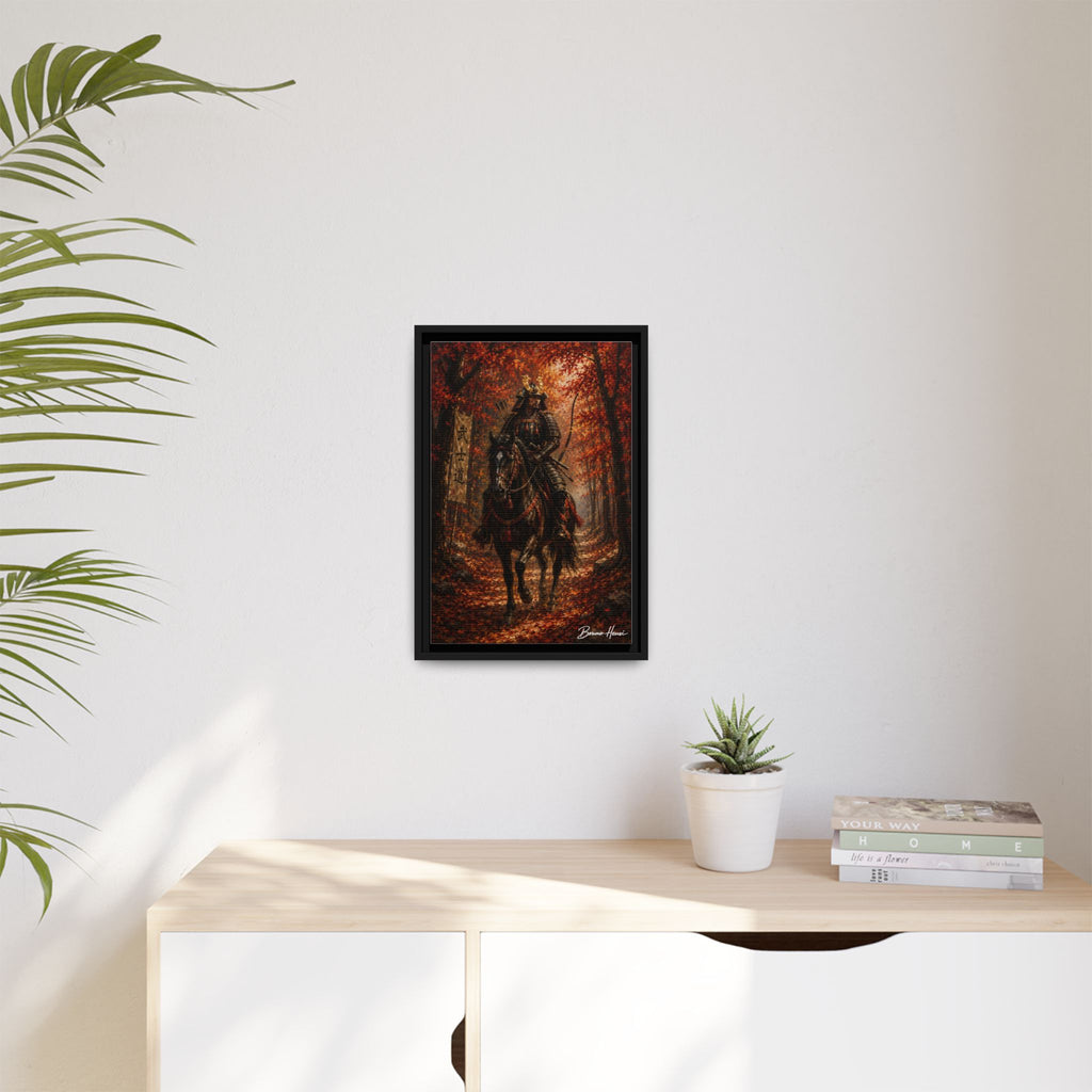 Samurai Warrior Canvas Print — Framed Matte Autumn Wall Art