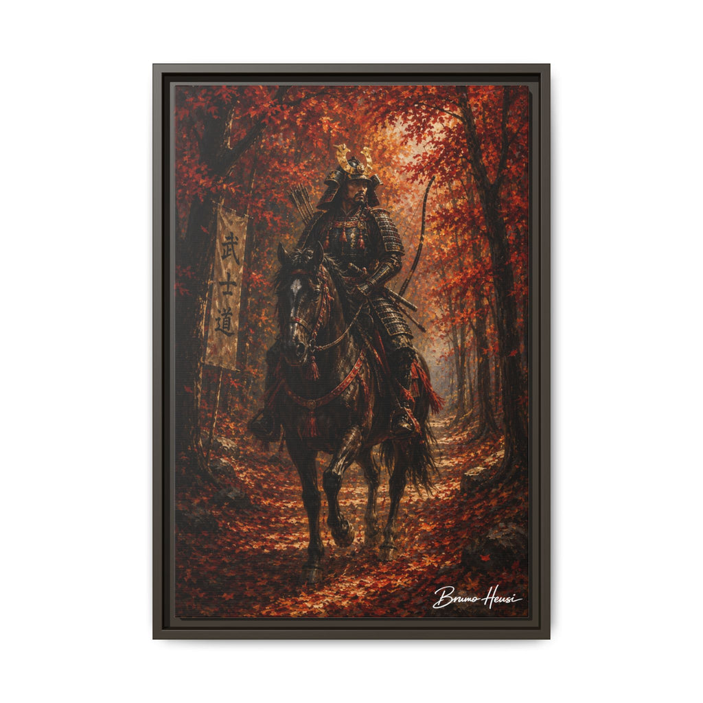 Samurai Warrior Canvas Print — Framed Matte Autumn Wall Art