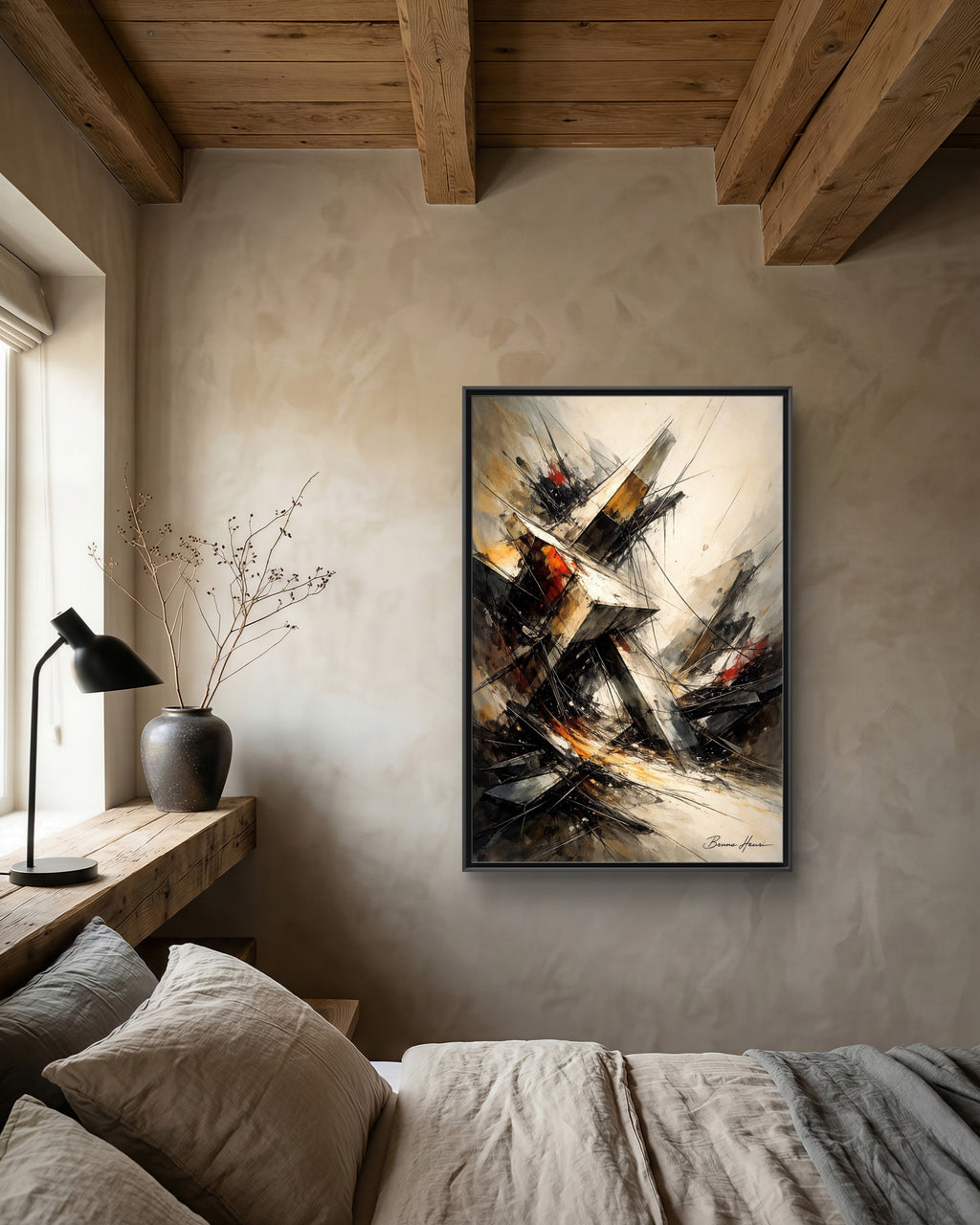 Abstract Shipwreck Matte Canvas Framed Wall Art