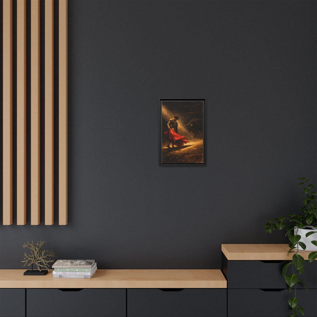 Matador Canvas Wall Art – Classic Spanish Bullfighting Scene Framed Print