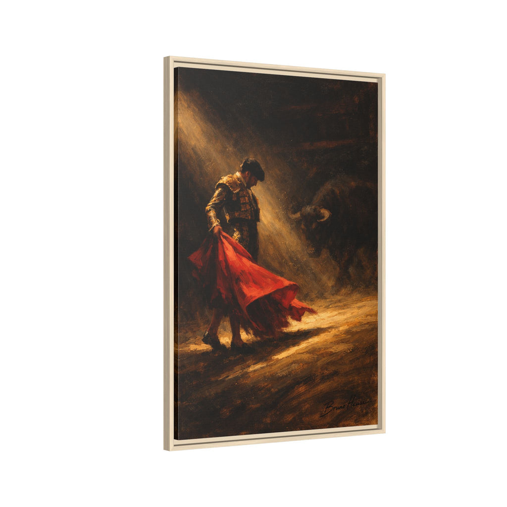 Matador Canvas Wall Art – Classic Spanish Bullfighting Scene Framed Print