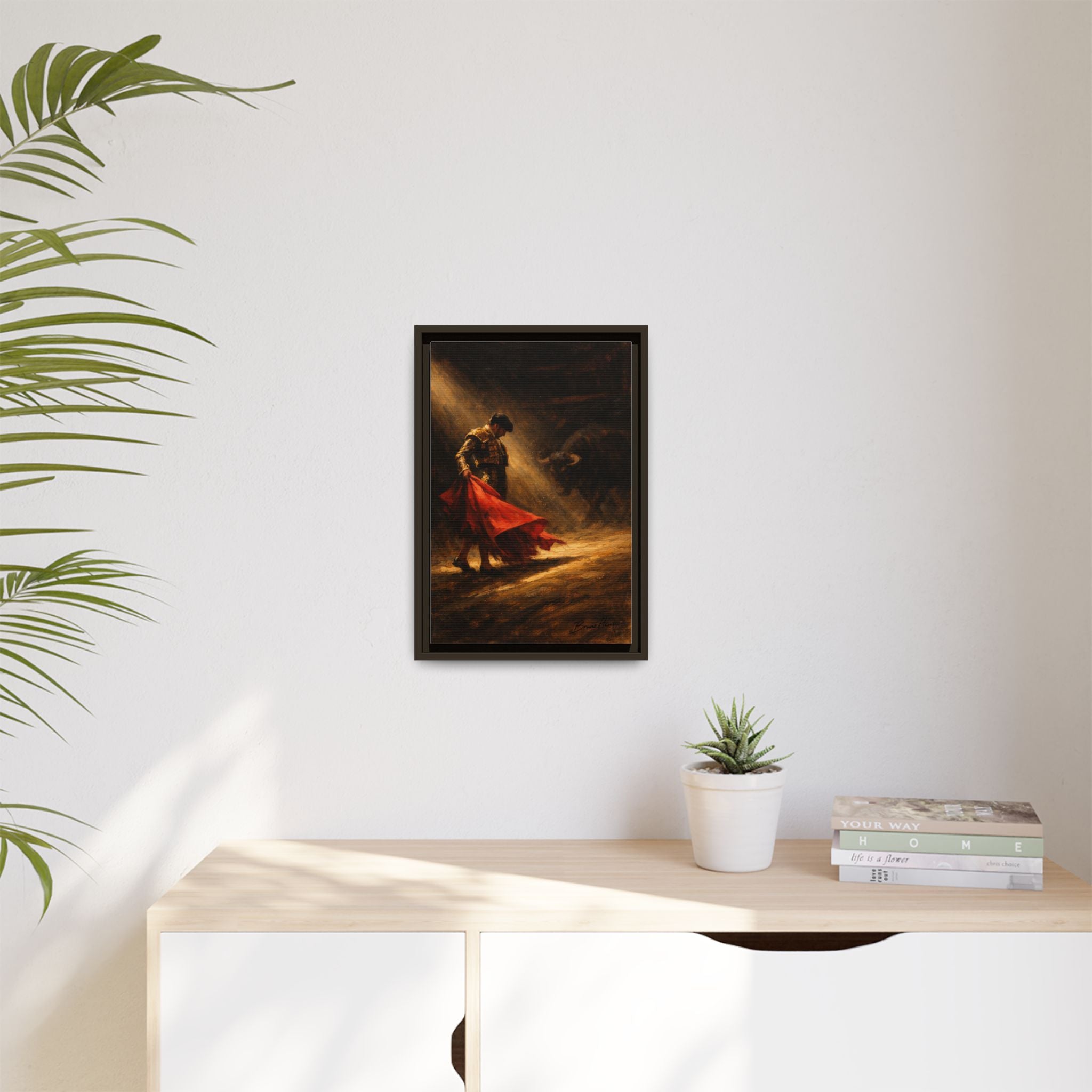 Matador Canvas Wall Art – Classic Spanish Bullfighting Scene Framed Print