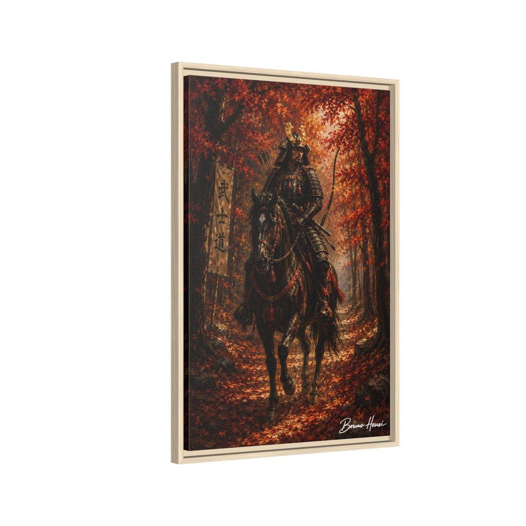Samurai Warrior Canvas Print — Framed Matte Autumn Wall Art