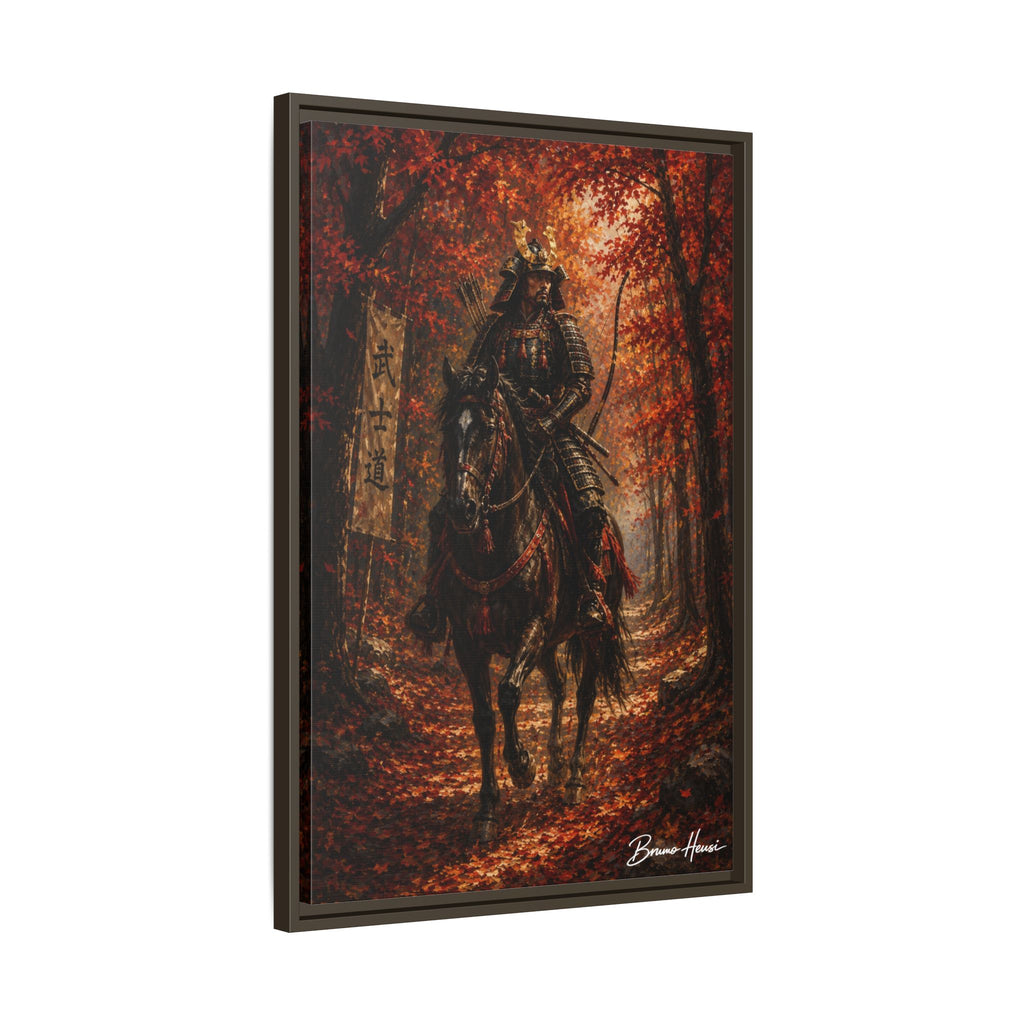 Samurai Warrior Canvas Print — Framed Matte Autumn Wall Art