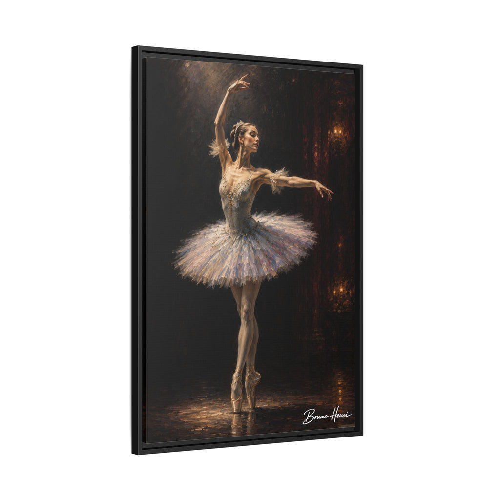 Framed Ballet Dancer Canvas Print — Elegant Ballerina Wall Art