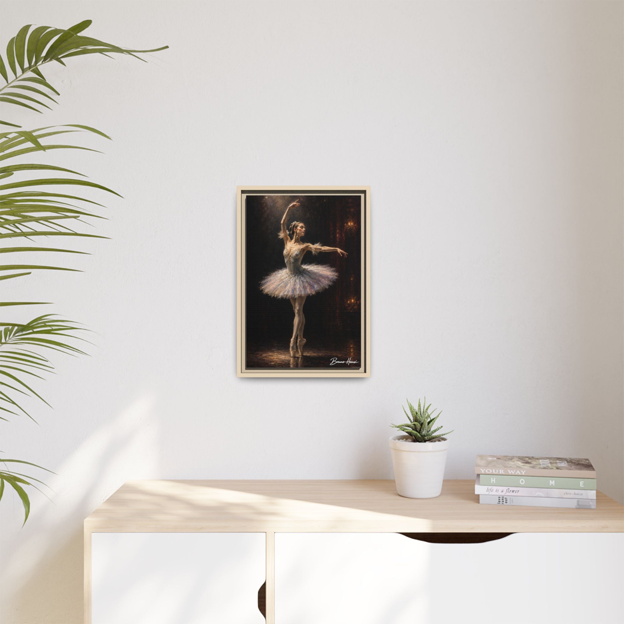 Framed Ballet Dancer Canvas Print — Elegant Ballerina Wall Art