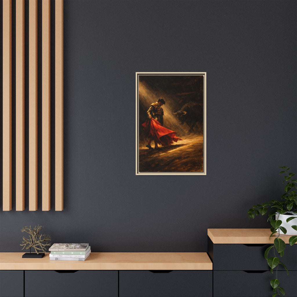 Matador Canvas Wall Art – Classic Spanish Bullfighting Scene Framed Print