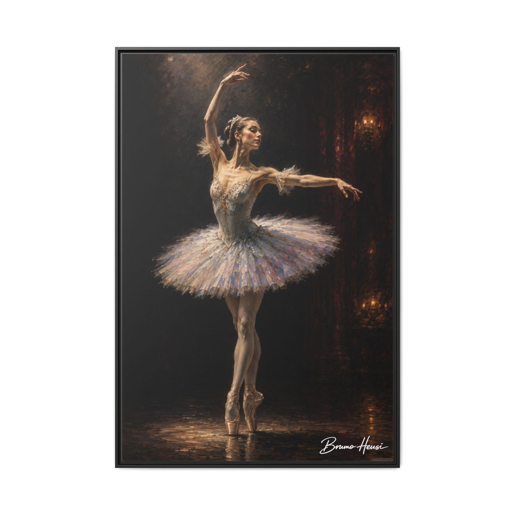 Framed Ballet Dancer Canvas Print — Elegant Ballerina Wall Art