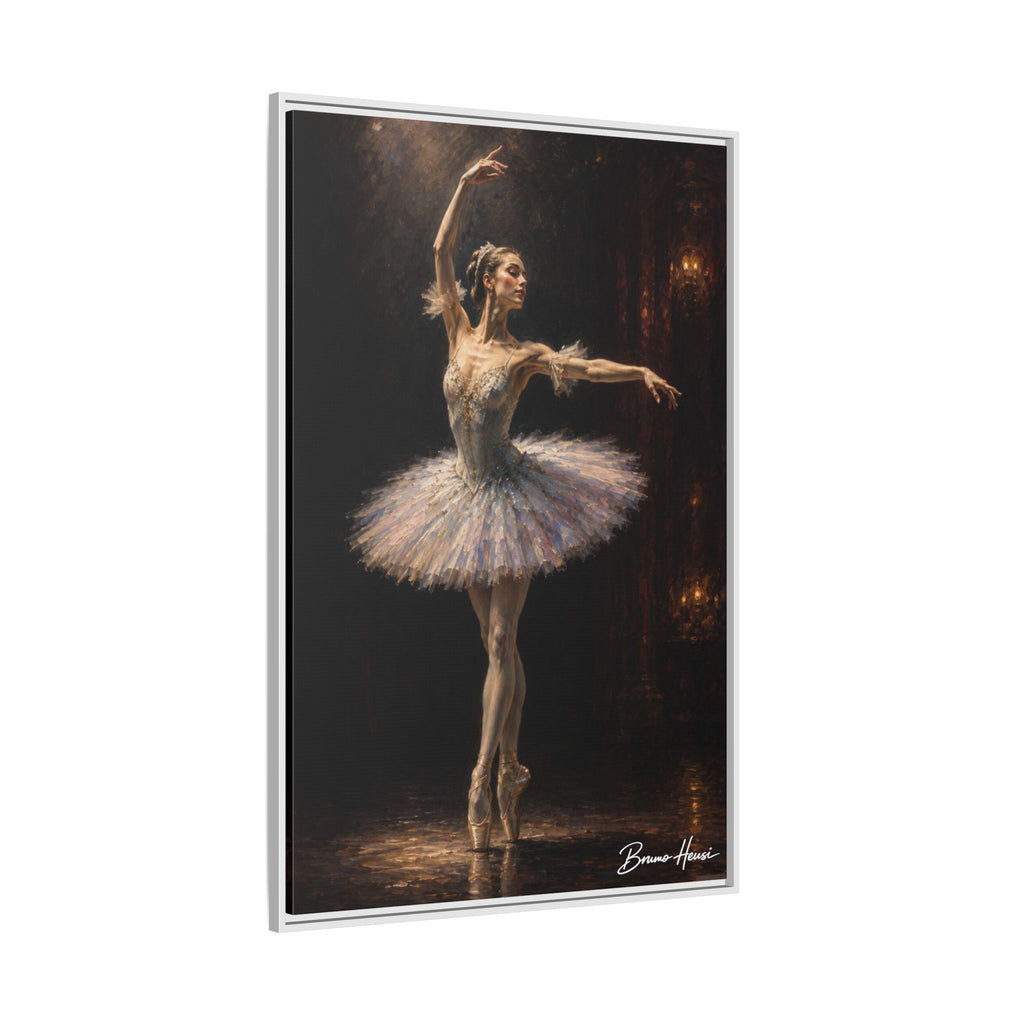 Framed Ballet Dancer Canvas Print — Elegant Ballerina Wall Art