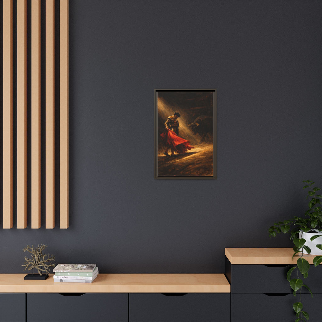 Matador Canvas Wall Art – Classic Spanish Bullfighting Scene Framed Print