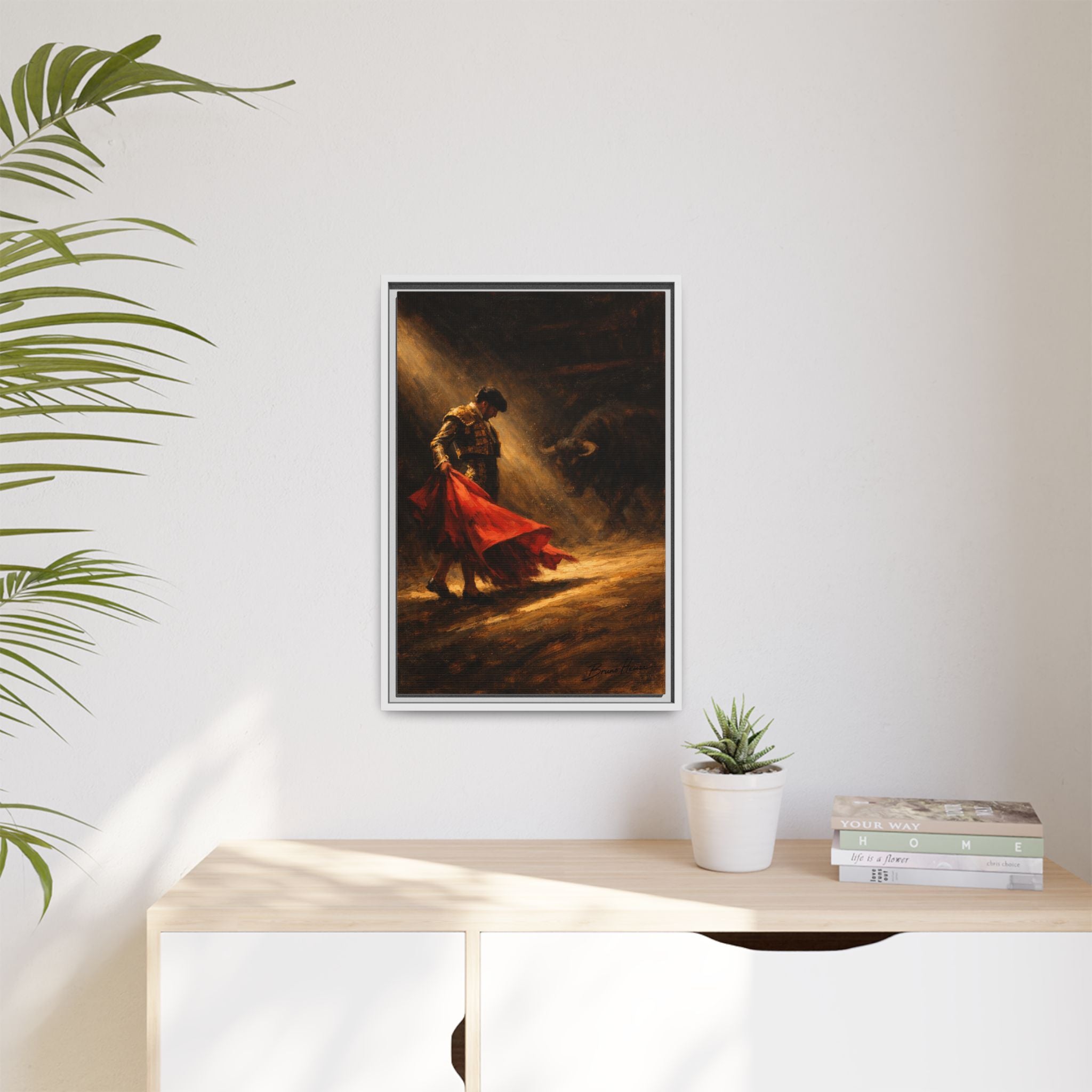 Matador Canvas Wall Art – Classic Spanish Bullfighting Scene Framed Print