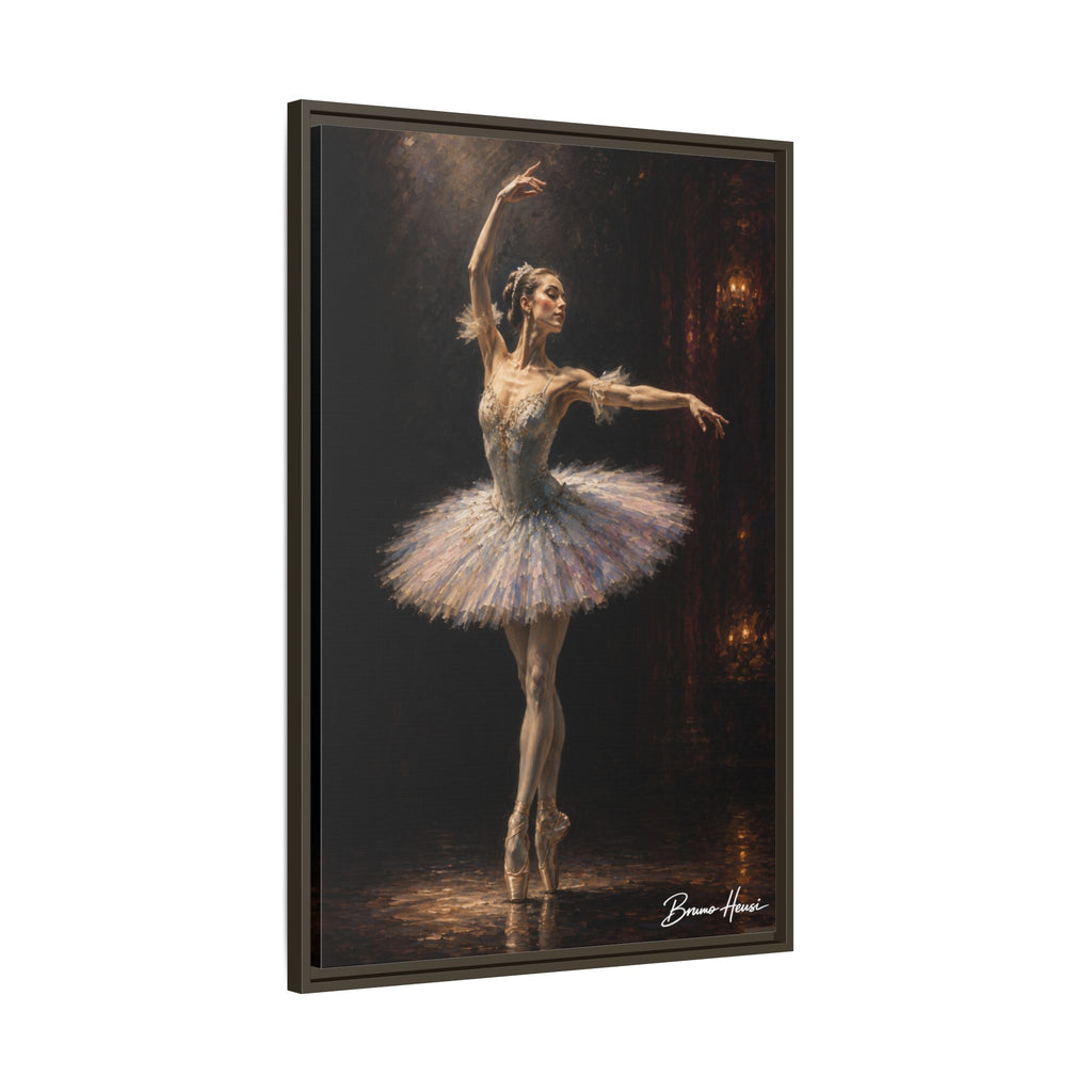 Framed Ballet Dancer Canvas Print — Elegant Ballerina Wall Art