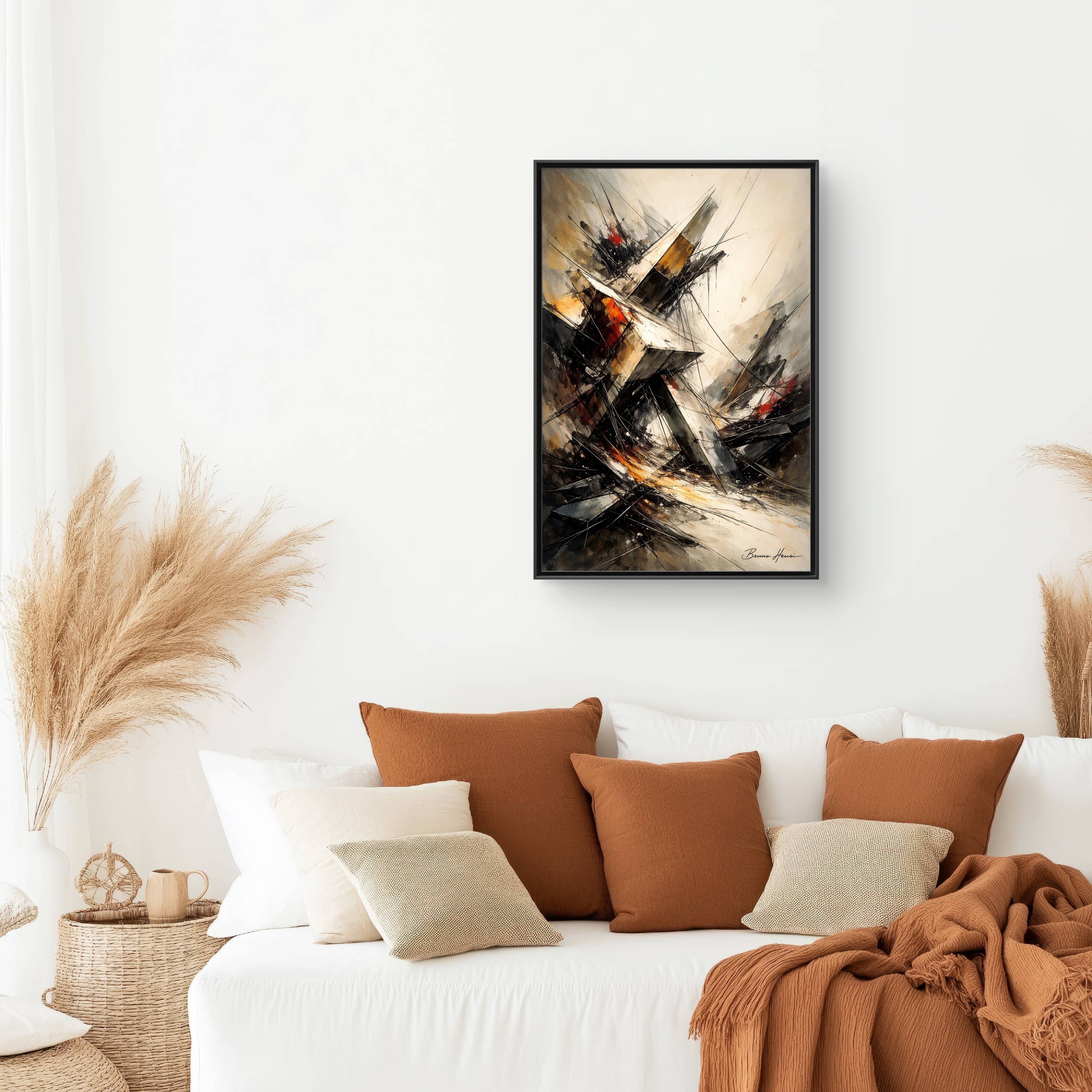 Abstract Shipwreck Matte Canvas Framed Wall Art
