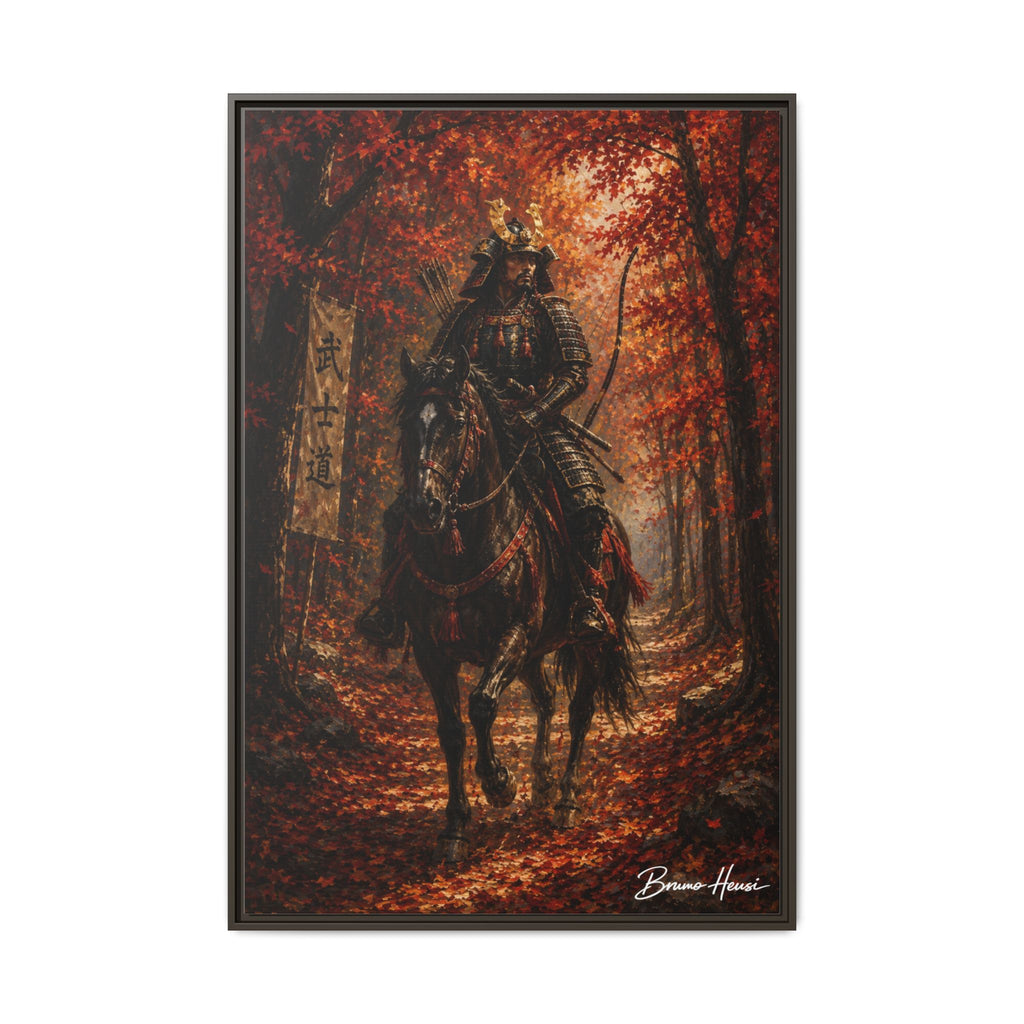 Samurai Warrior Canvas Print — Framed Matte Autumn Wall Art