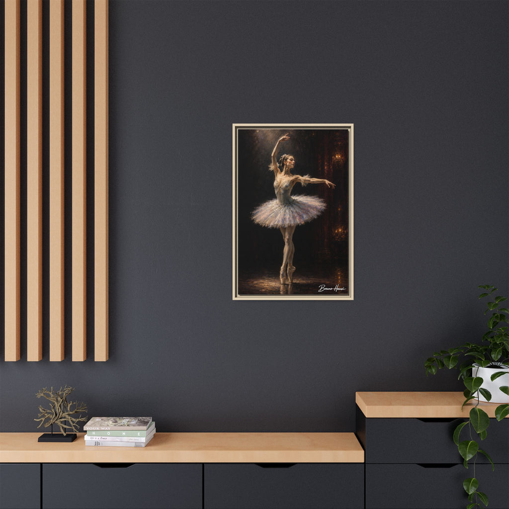 Framed Ballet Dancer Canvas Print — Elegant Ballerina Wall Art