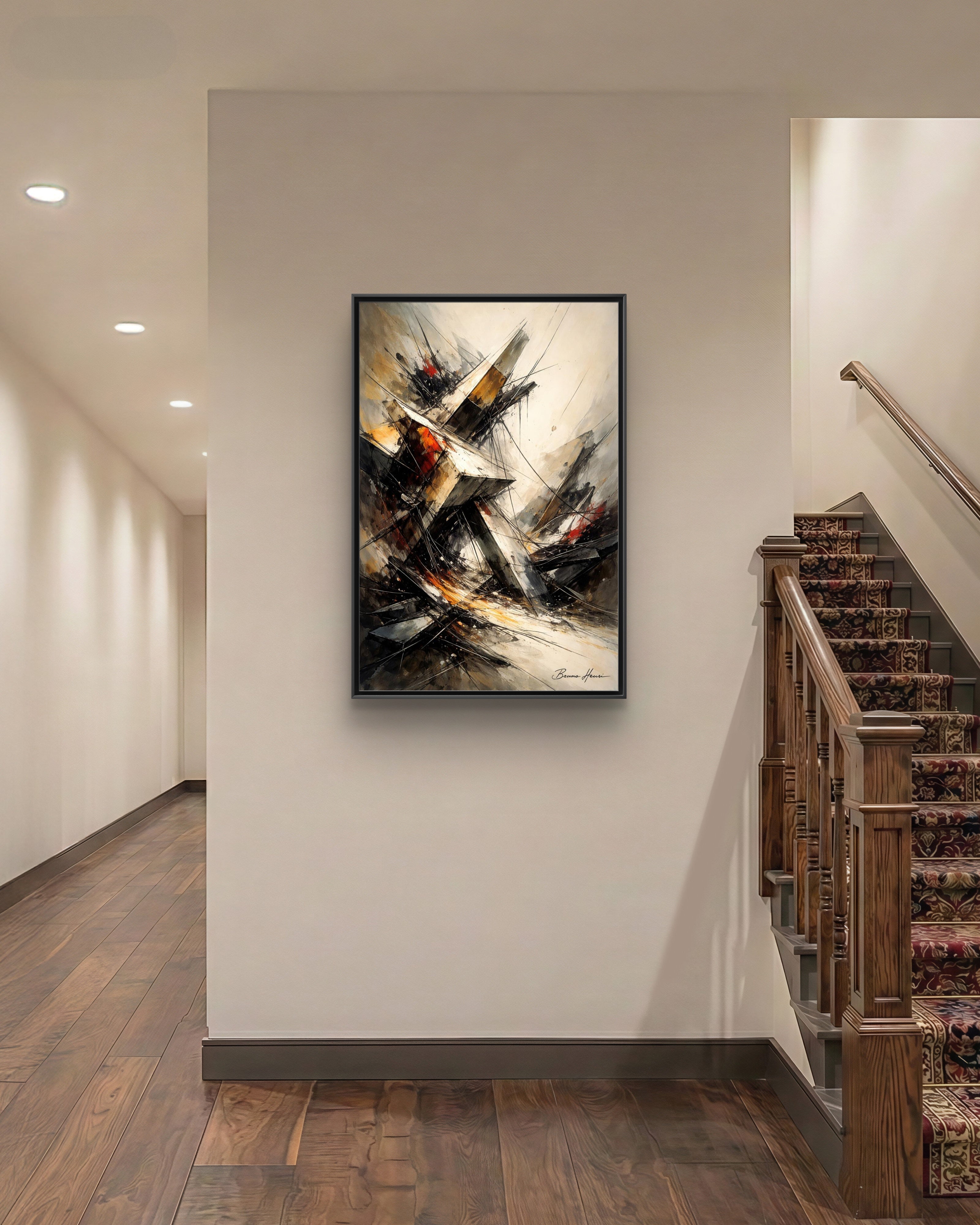 Abstract Shipwreck Matte Canvas Framed Wall Art