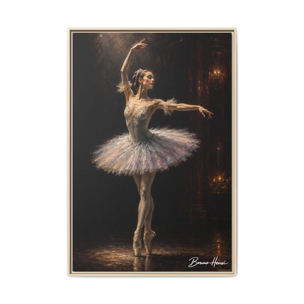 Framed Ballet Dancer Canvas Print — Elegant Ballerina Wall Art