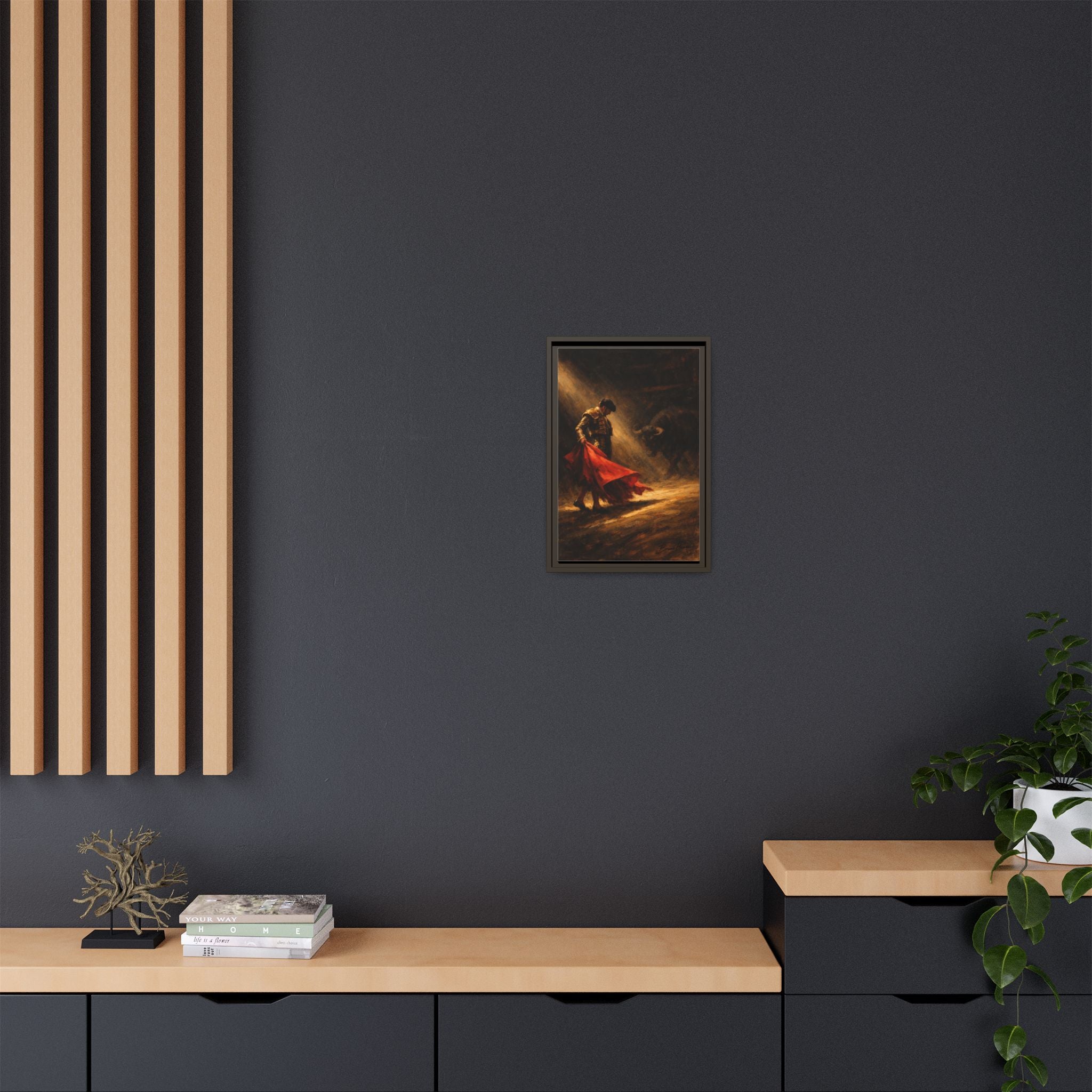 Matador Canvas Wall Art – Classic Spanish Bullfighting Scene Framed Print