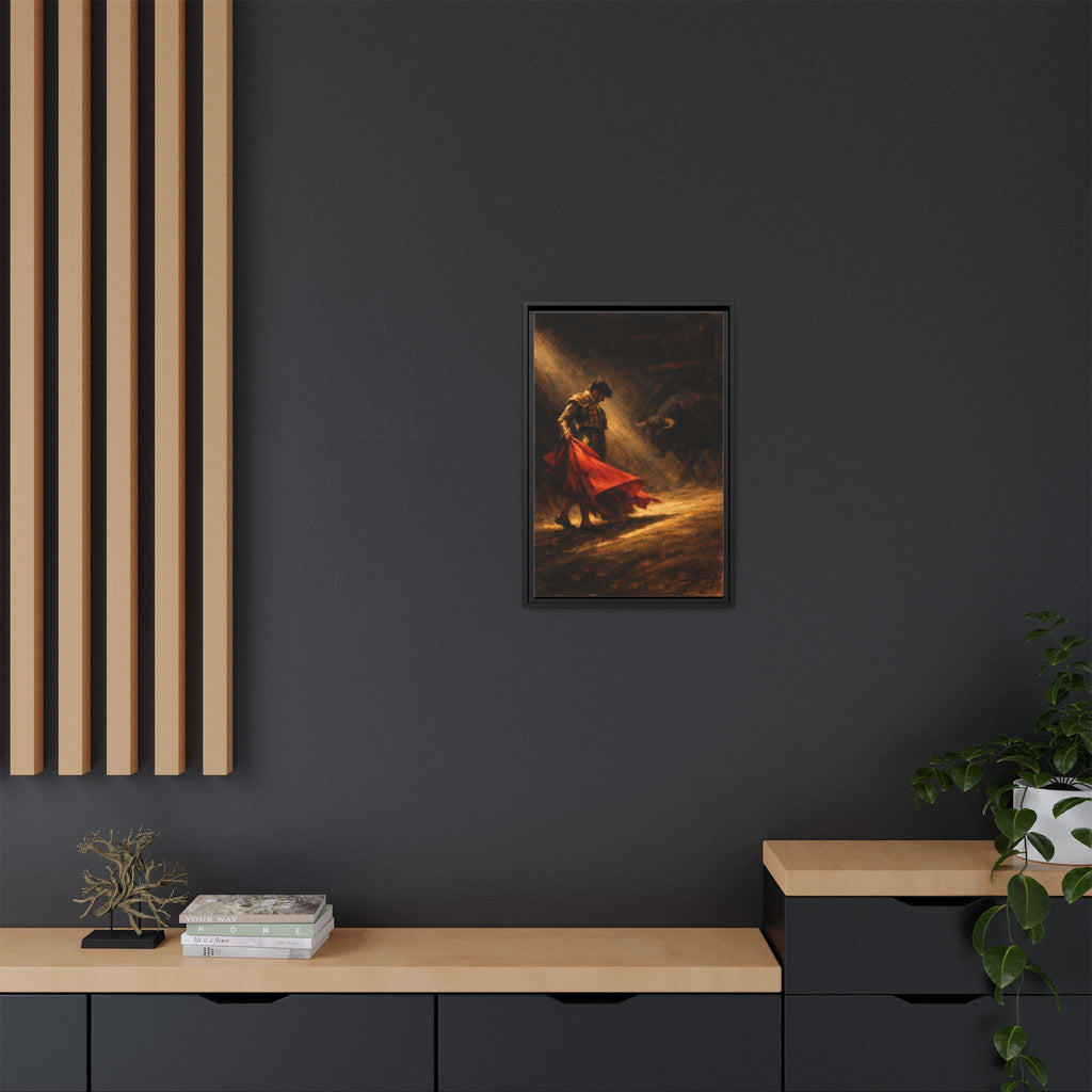 Matador Canvas Wall Art – Classic Spanish Bullfighting Scene Framed Print