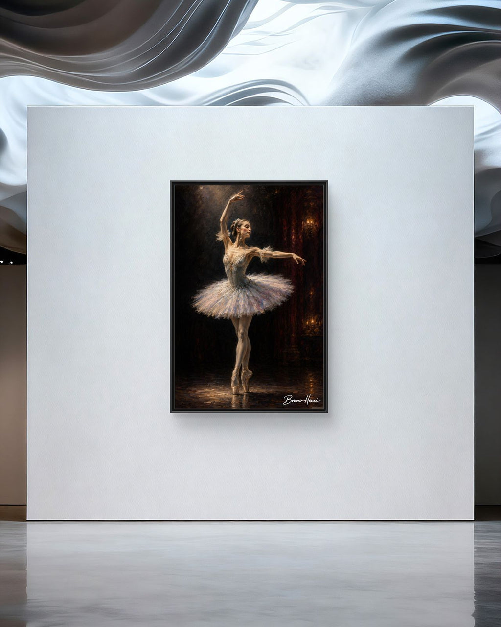 Framed Ballet Dancer Canvas Print — Elegant Ballerina Wall Art