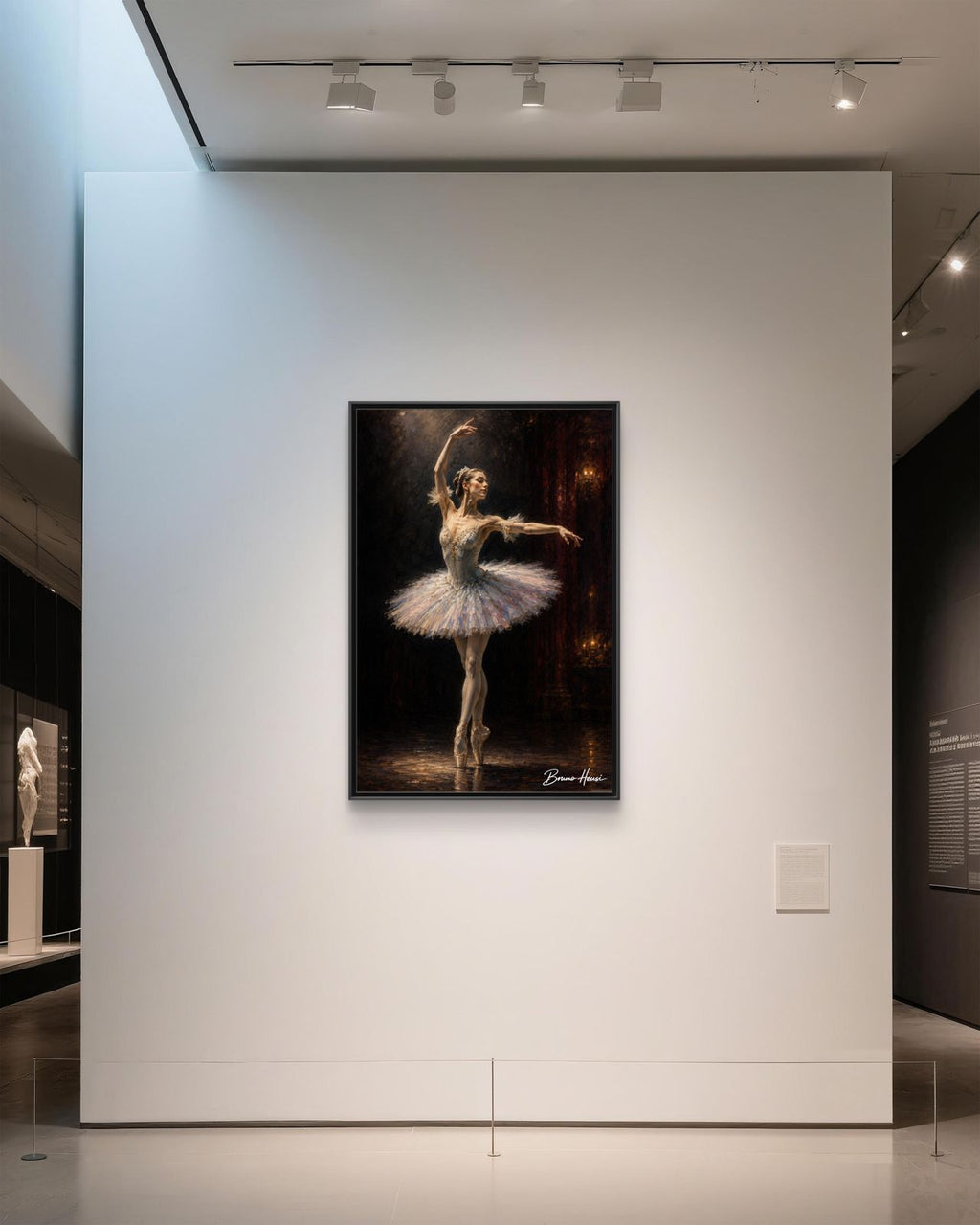 Framed Ballet Dancer Canvas Print — Elegant Ballerina Wall Art
