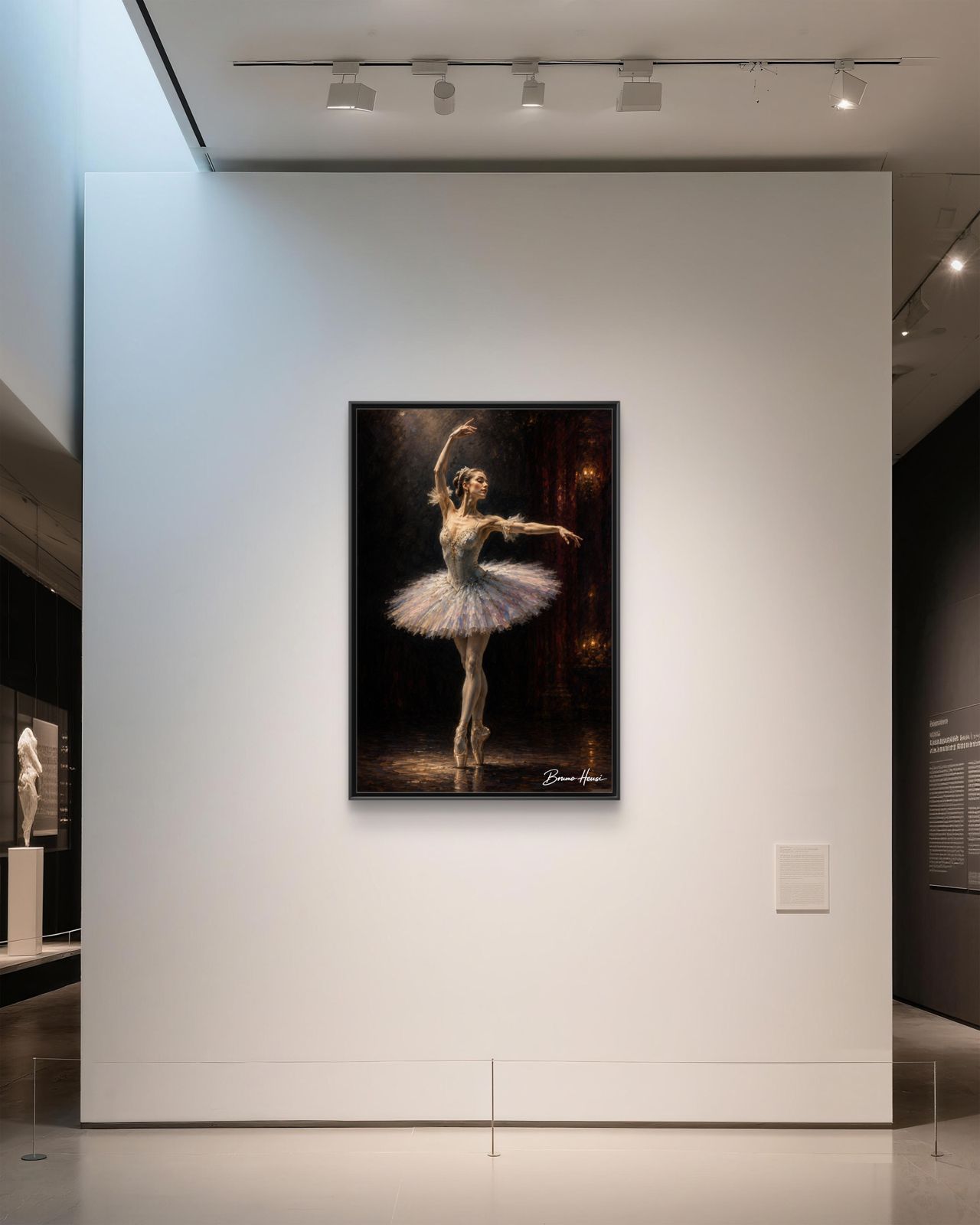 Framed Ballet Dancer Canvas Print — Elegant Ballerina Wall Art