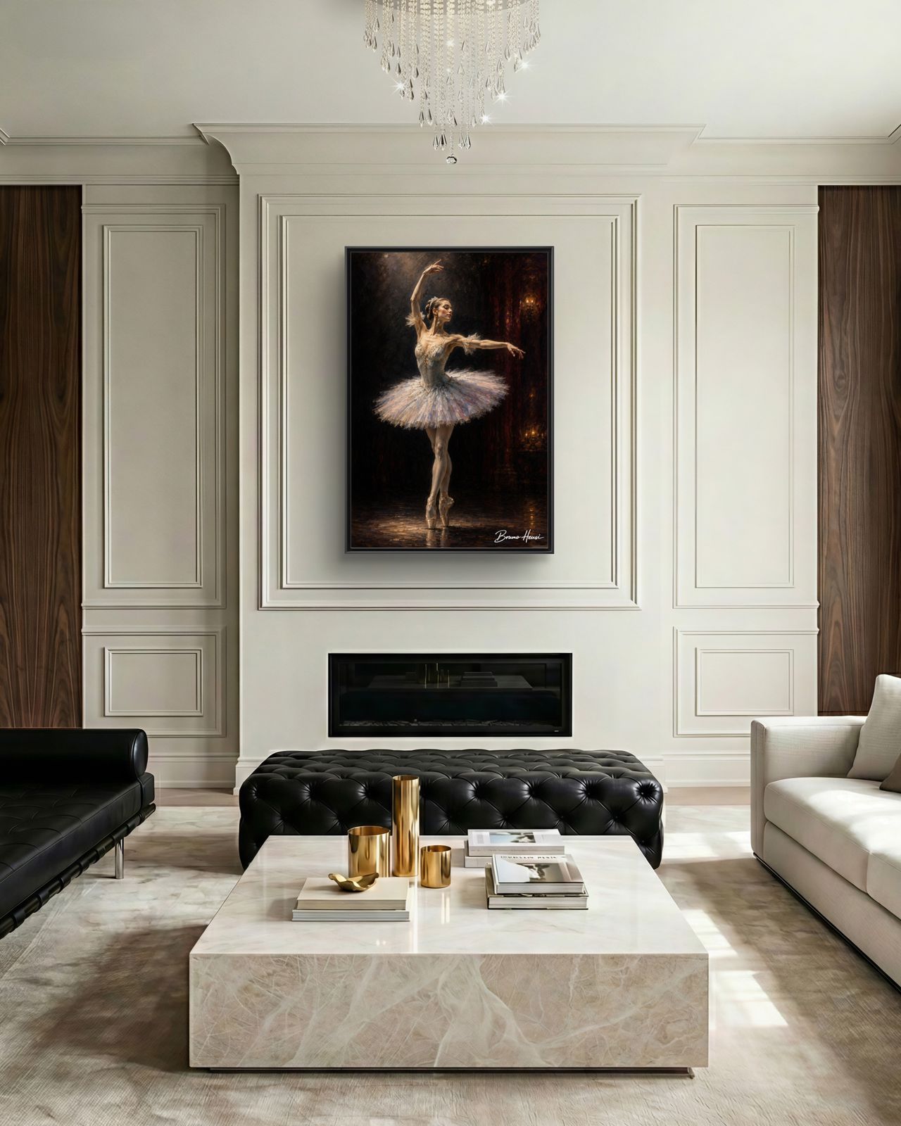 Framed Ballet Dancer Canvas Print — Elegant Ballerina Wall Art