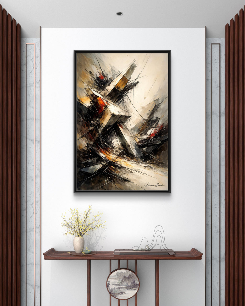 Abstract Shipwreck Matte Canvas Framed Wall Art