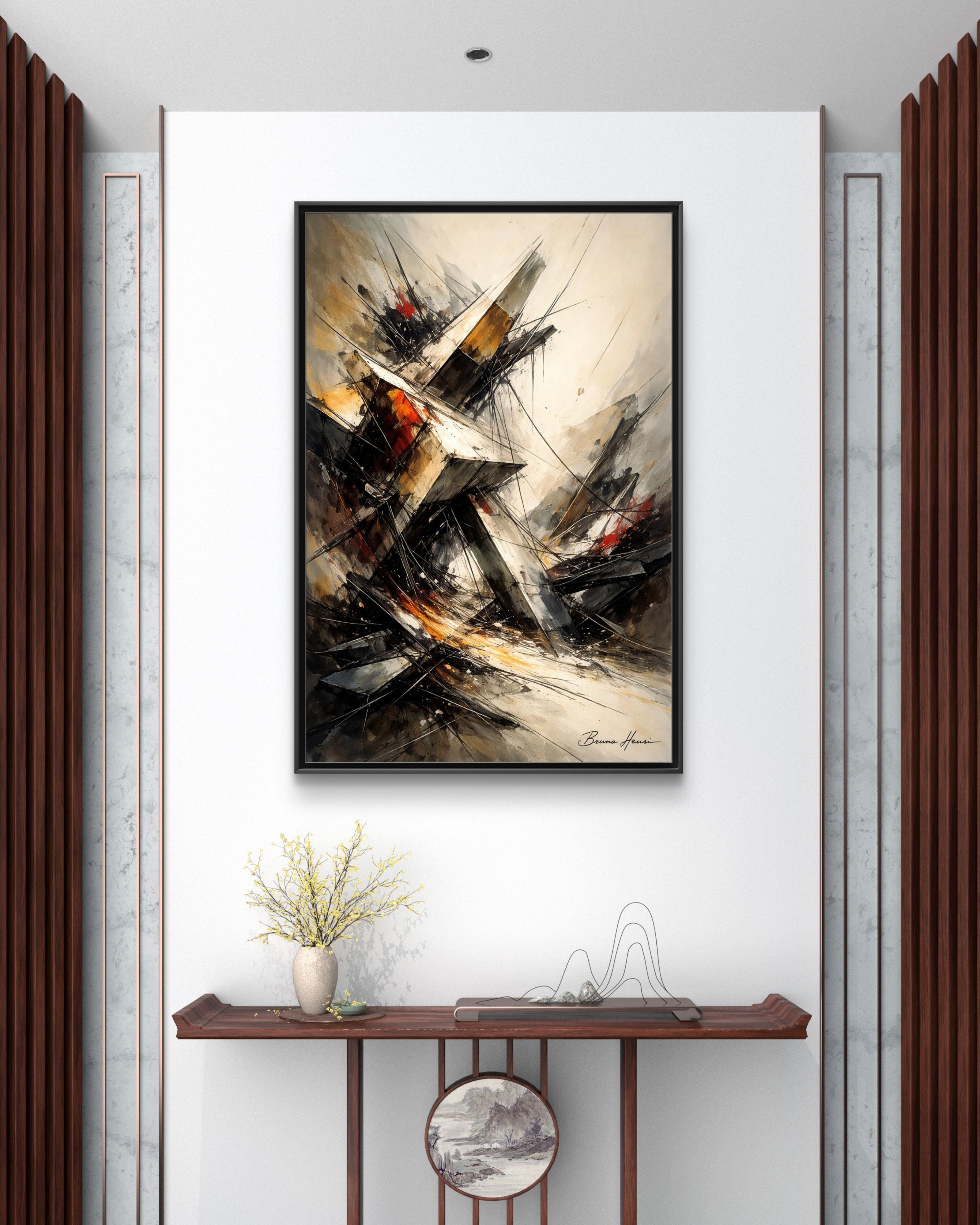 Abstract Shipwreck Matte Canvas Framed Wall Art