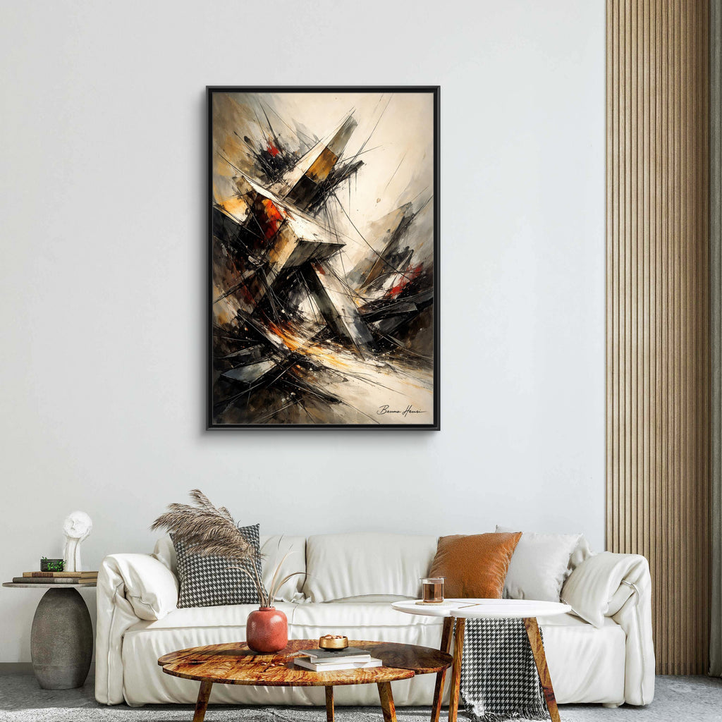 Abstract Shipwreck Matte Canvas Framed Wall Art