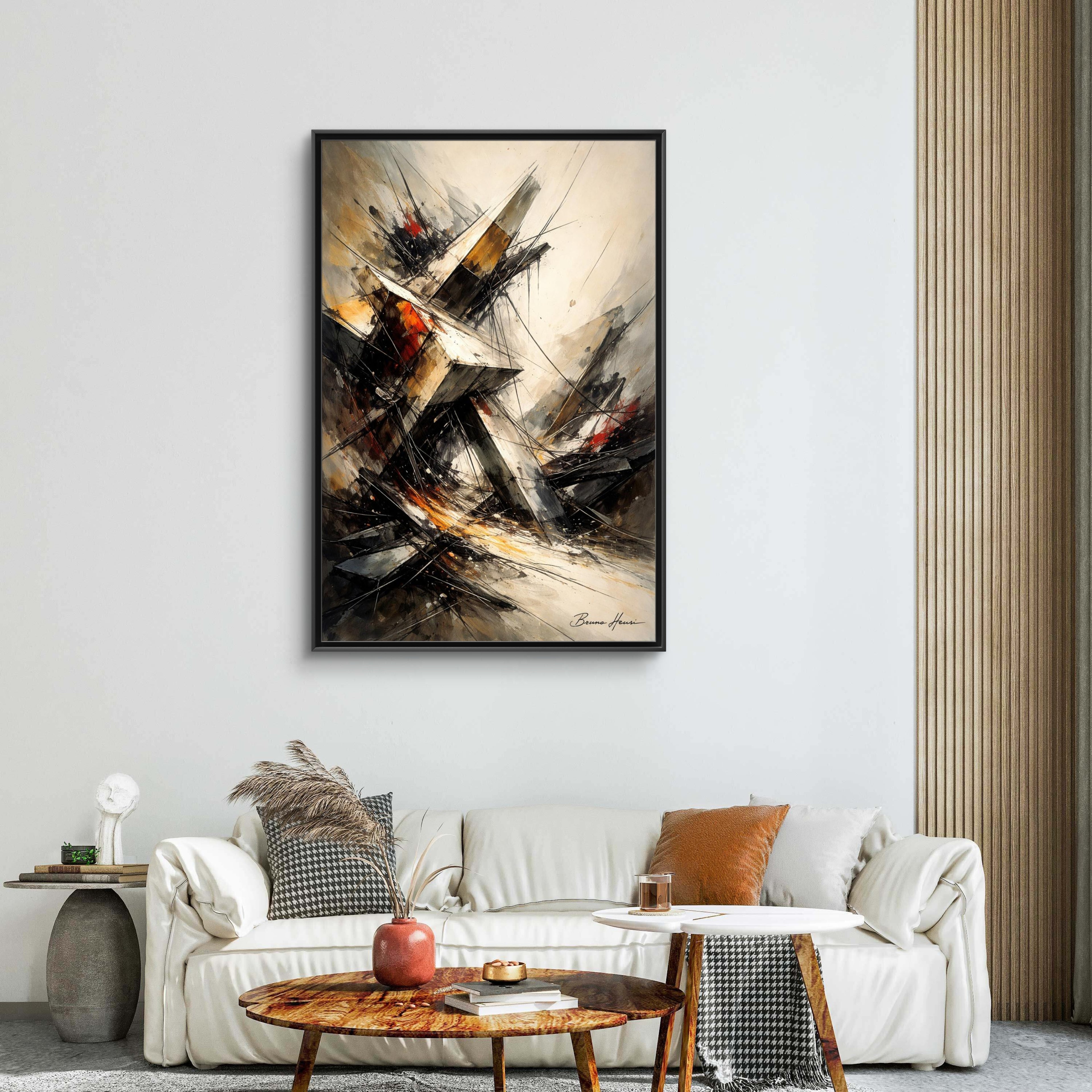 Abstract Shipwreck Matte Canvas Framed Wall Art