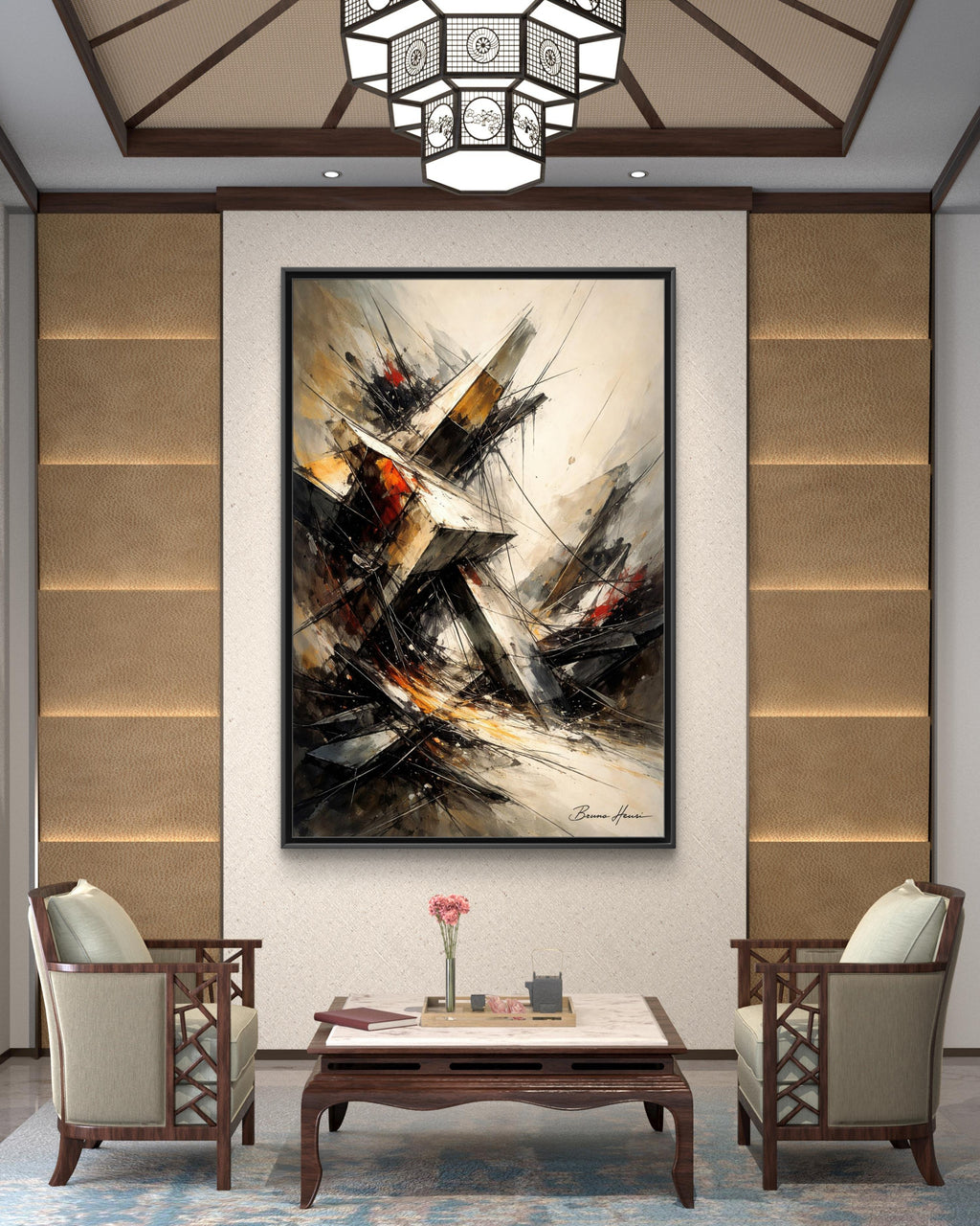 Abstract Shipwreck Matte Canvas Framed Wall Art