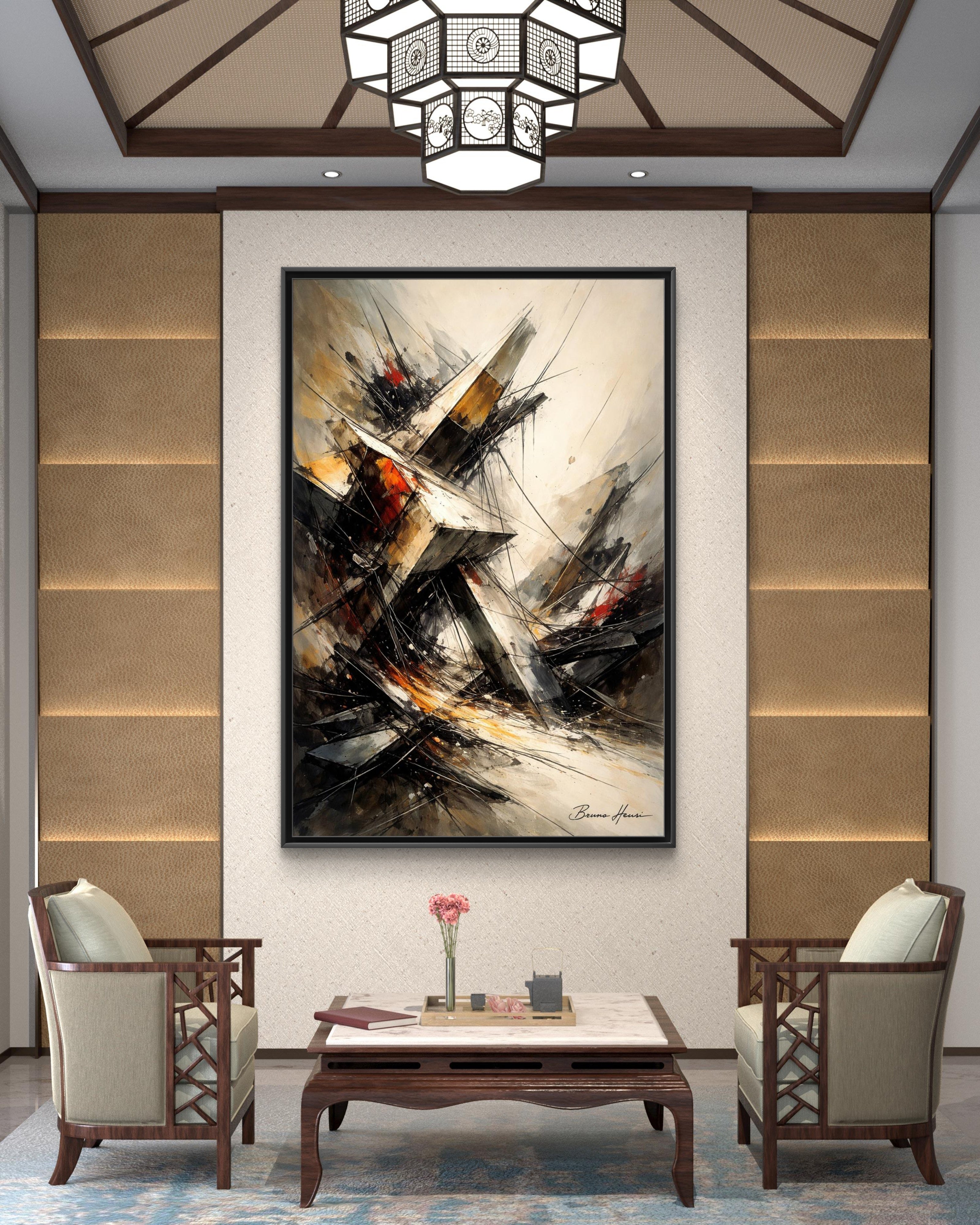 Abstract Shipwreck Matte Canvas Framed Wall Art