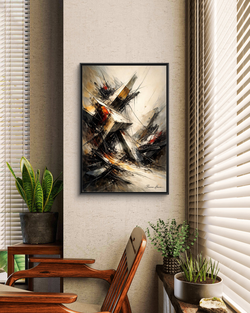Abstract Shipwreck Matte Canvas Framed Wall Art