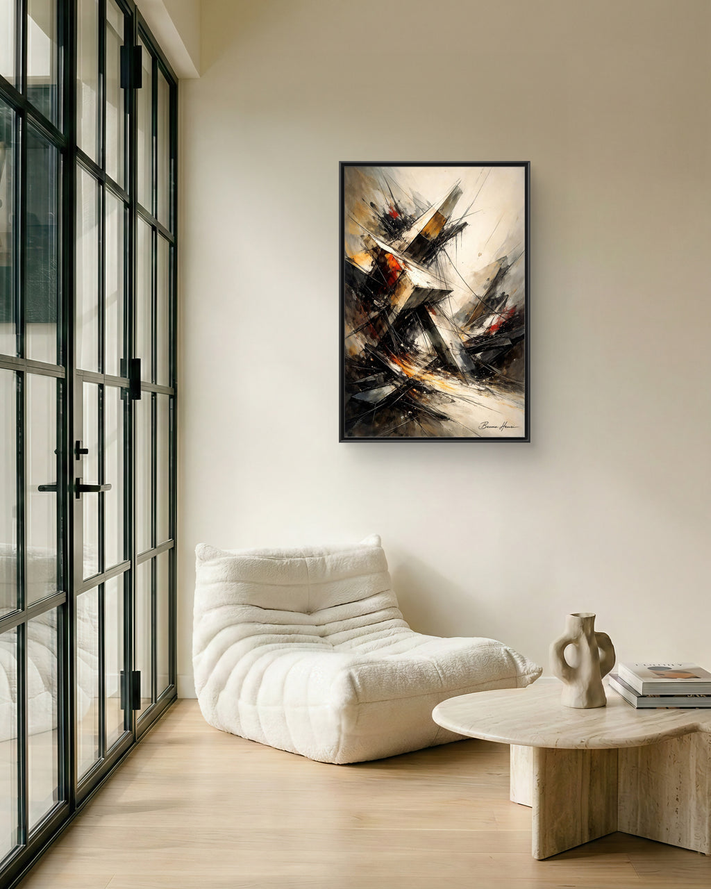 Abstract Shipwreck Matte Canvas Framed Wall Art