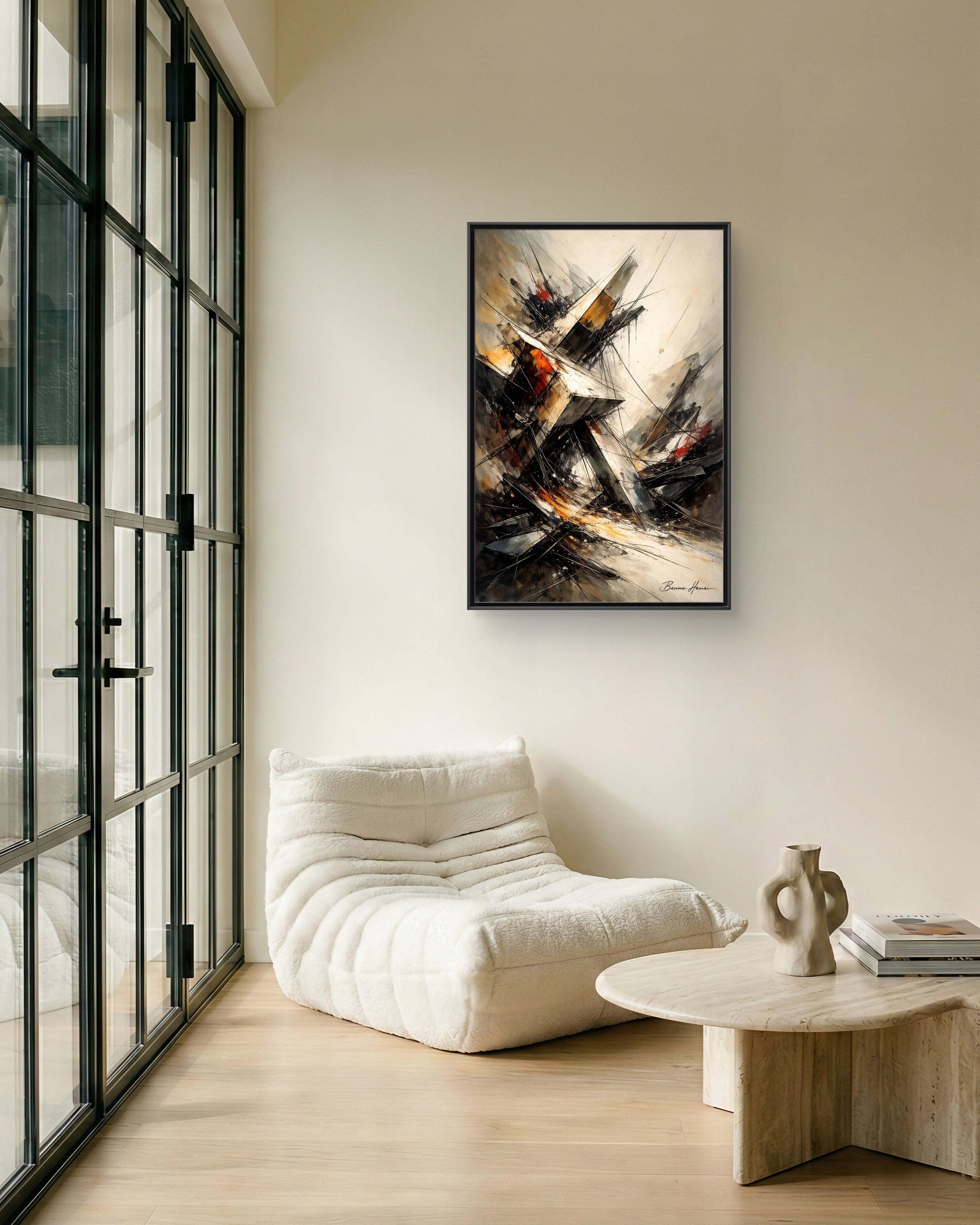 Abstract Shipwreck Matte Canvas Framed Wall Art