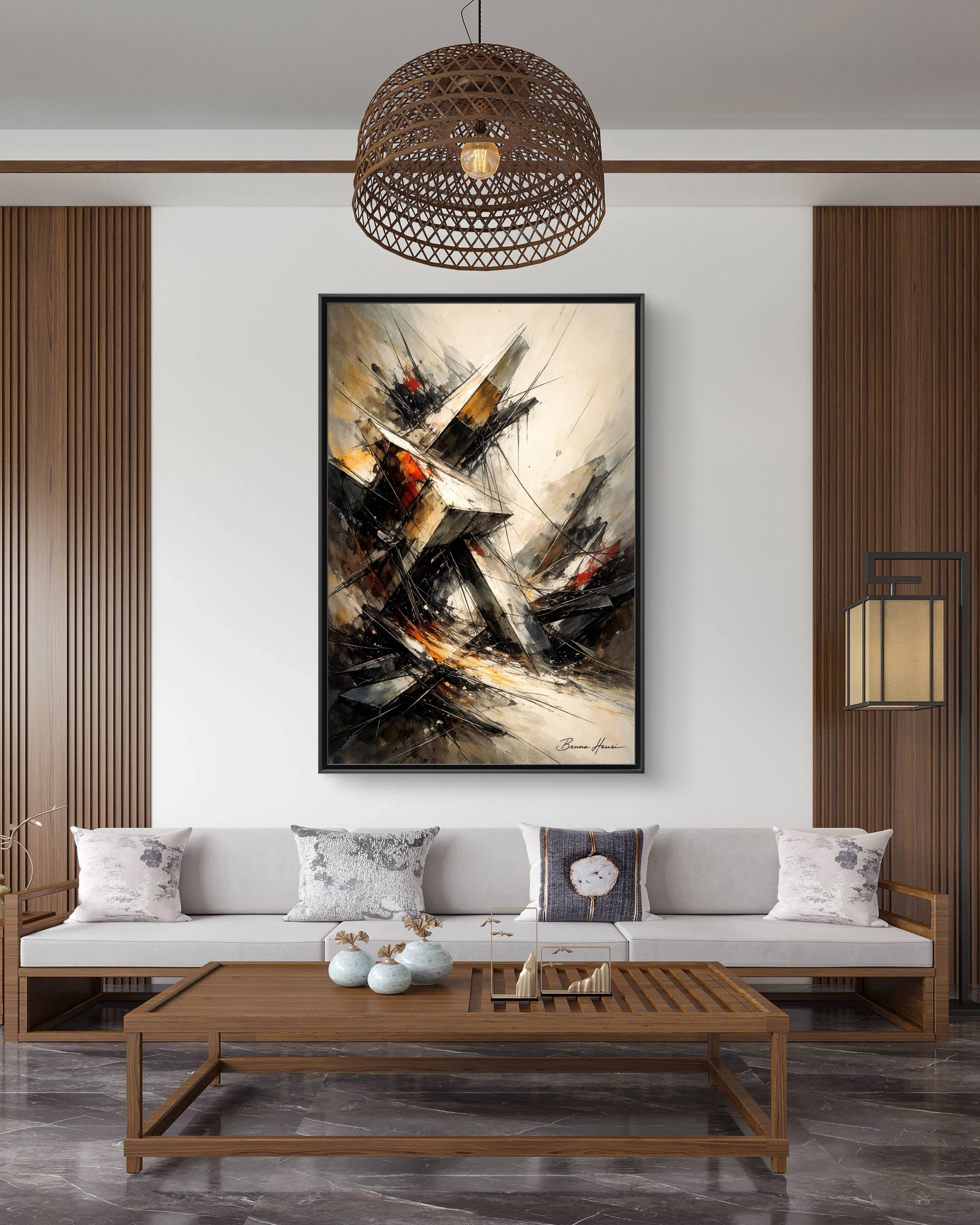 Abstract Shipwreck Matte Canvas Framed Wall Art